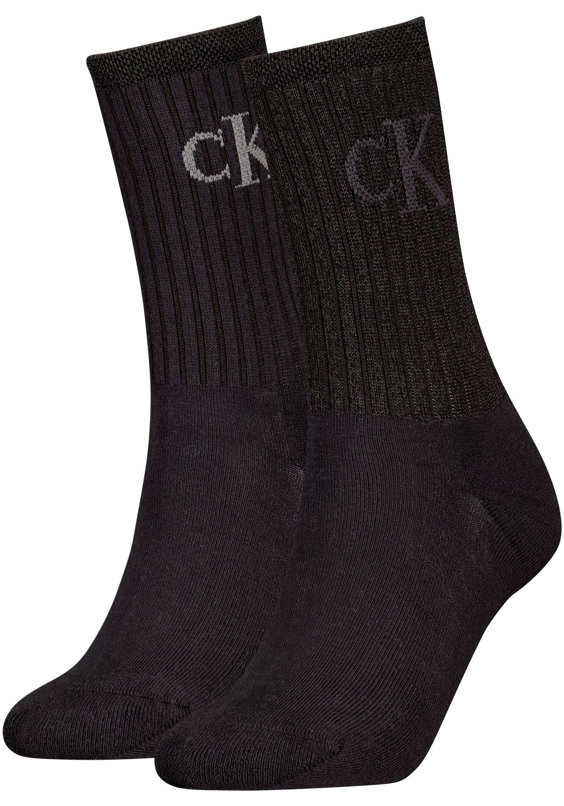 Calvin Klein Jeans Socken "CKJ WOMEN SOCK 2P GLOSSY RIB" 2 Paar, 2 Stk. tlg günstig online kaufen