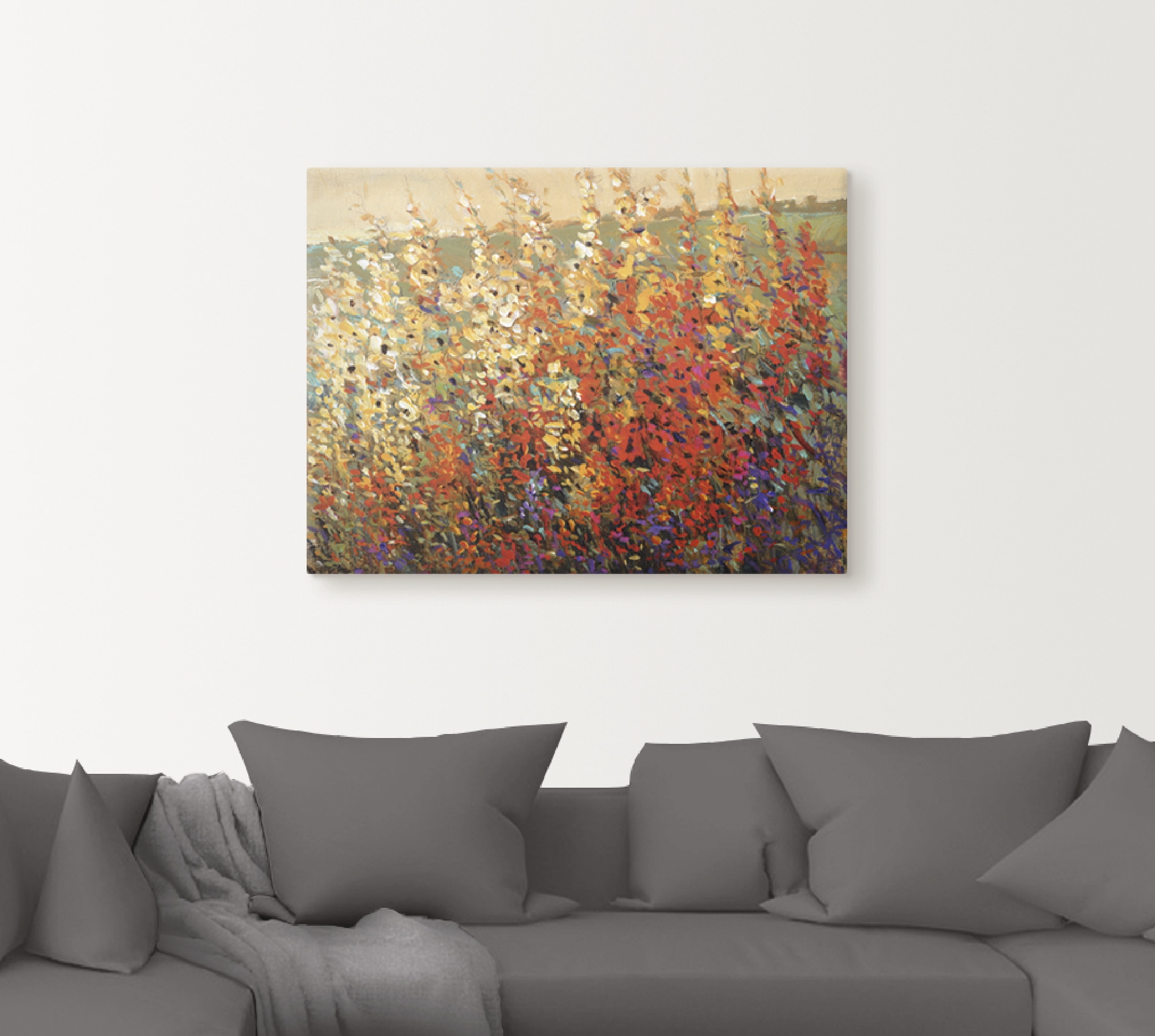 Artland Leinwandbild »Feld mit Herbstblumen I«, Blumenwiese, (1 St.), auf Keilrahmen gespannt