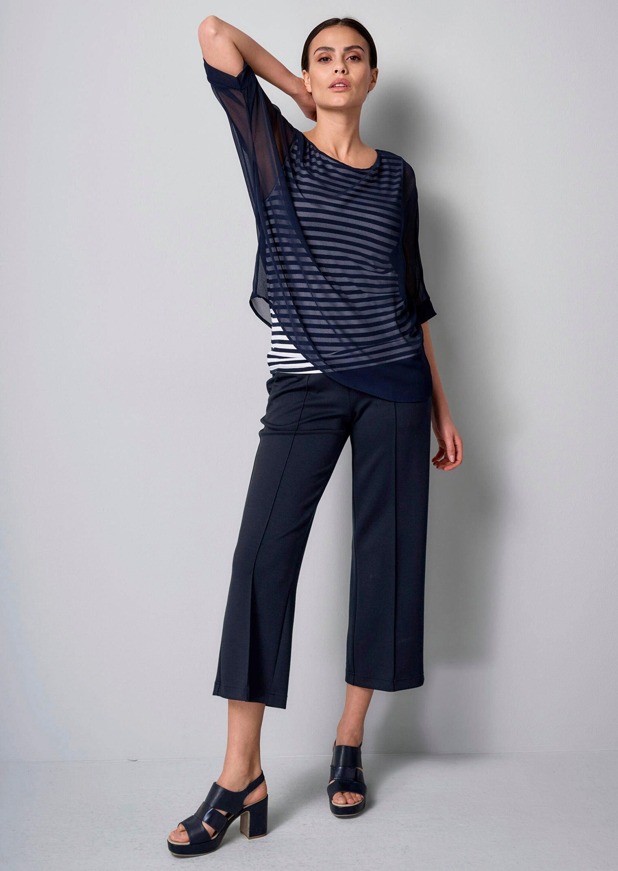 Alba Moda Kurzarmbluse »Bluse Bluse in Streifendessin«