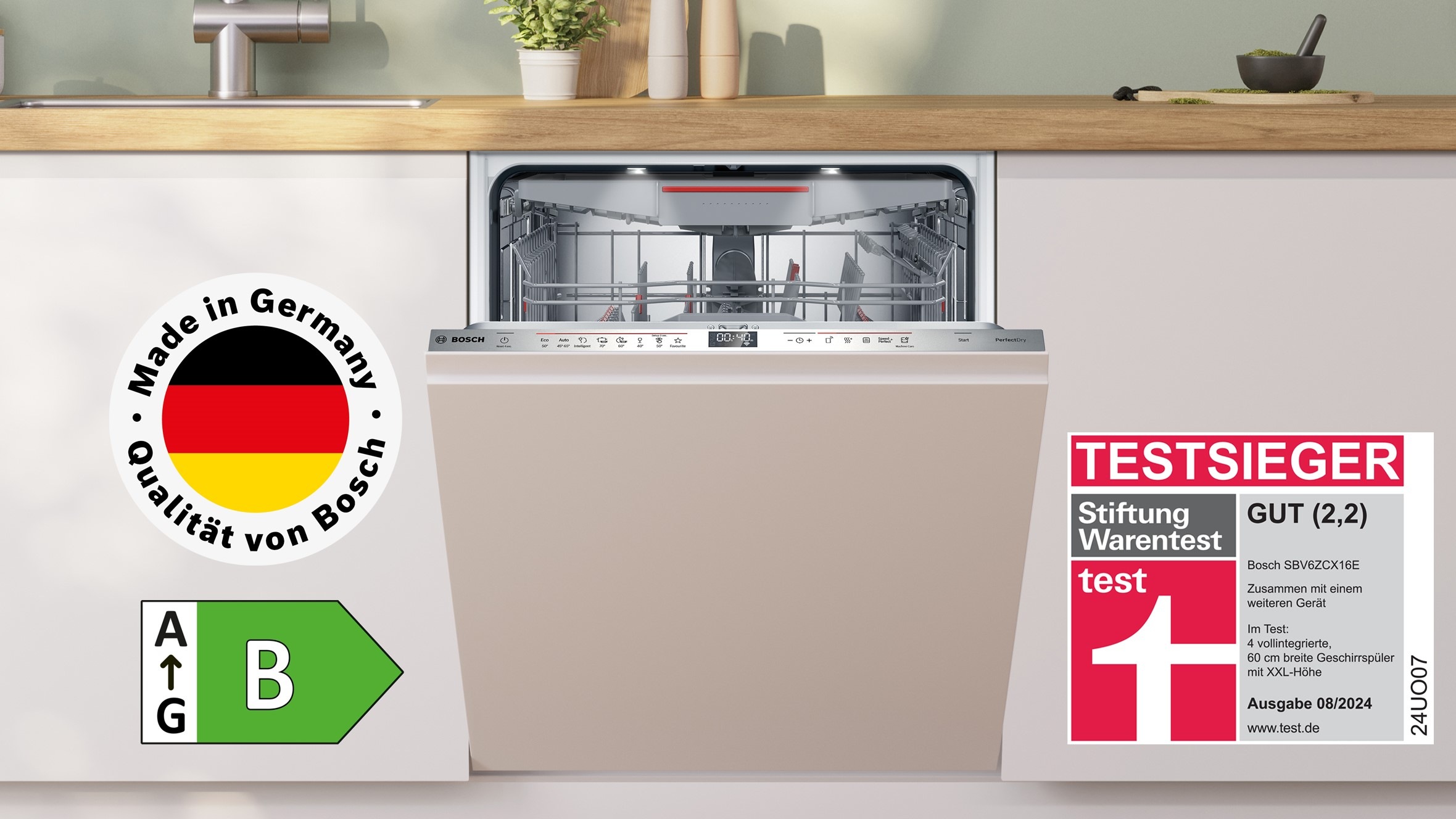 BOSCH vollintegrierbarer Geschirrspüler XXL, Serie 6 »SBV6ZCX16E«, 14 Maßgedecke