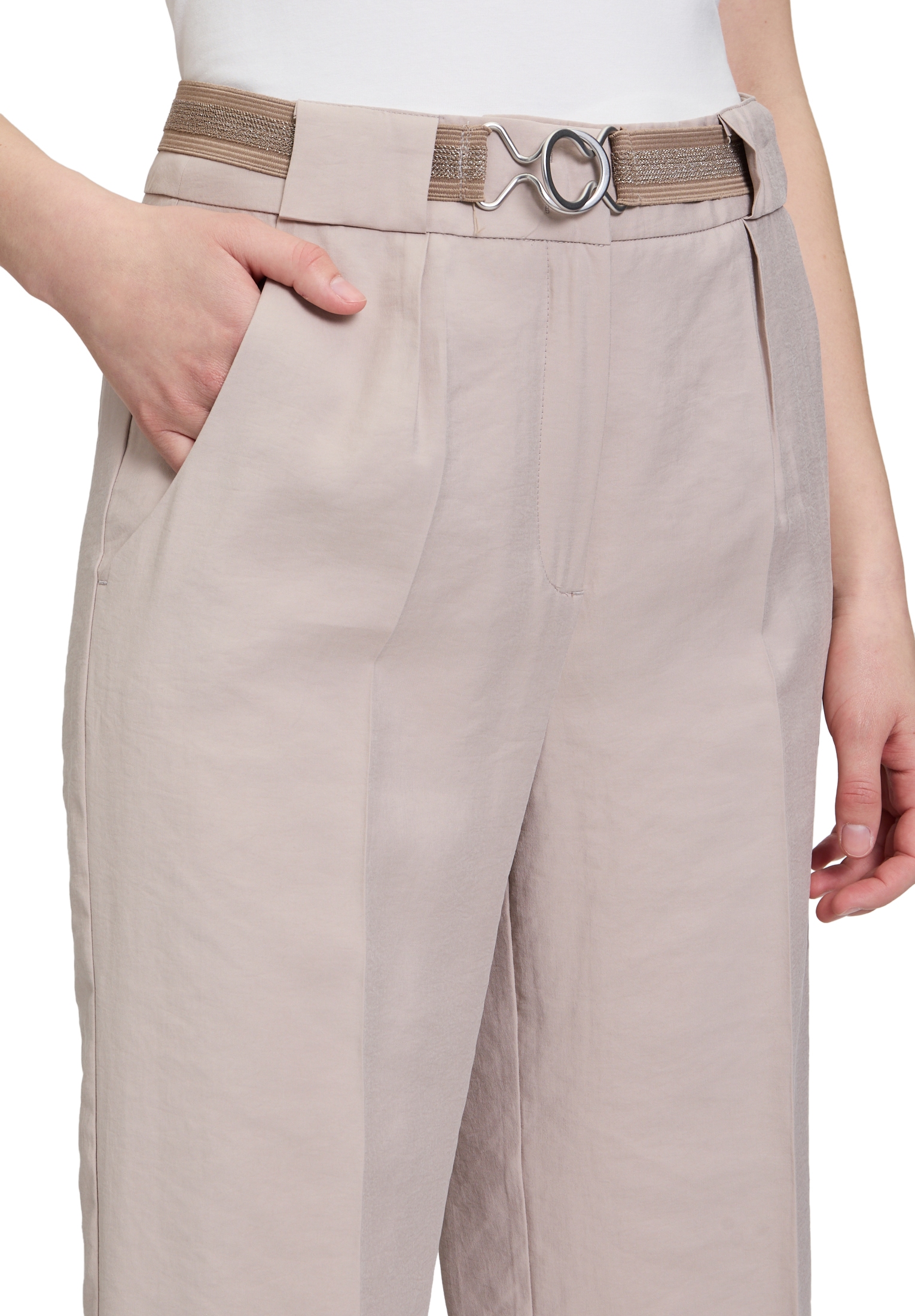 Betty Barclay Stoffhose »Betty Barclay Damen Stoffhose unifarben«, Mit Gürtel