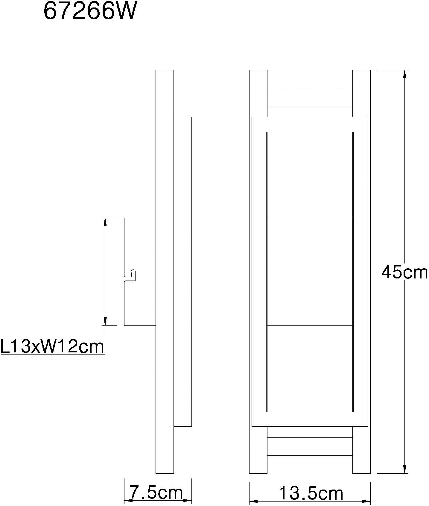 GLOBO LIGHTING LED Wandleuchte »ILLA«, Leuchtmittel LED-Modul | LED fest integriert, Wandlampe/schwarz/MDF dunkelbraun/BxH: 135x450mm
