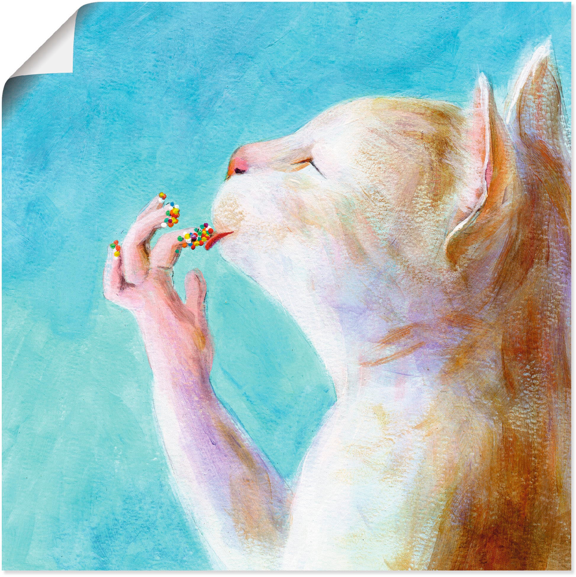 Haustiere, als »Naschkatze«, St.), Wandbild bestellen BAUR Größen Poster Artland oder Wandaufkleber Leinwandbild, versch. in | (1
