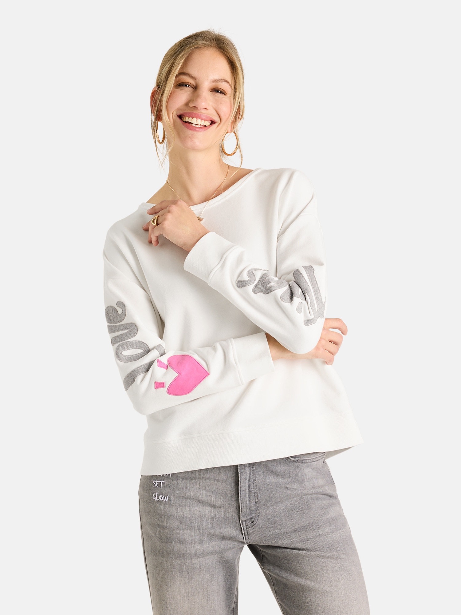 Lieblingsstück Sweatshirt "LatifahEP", mit Applikationen an den Ärmeln, Rundhals
