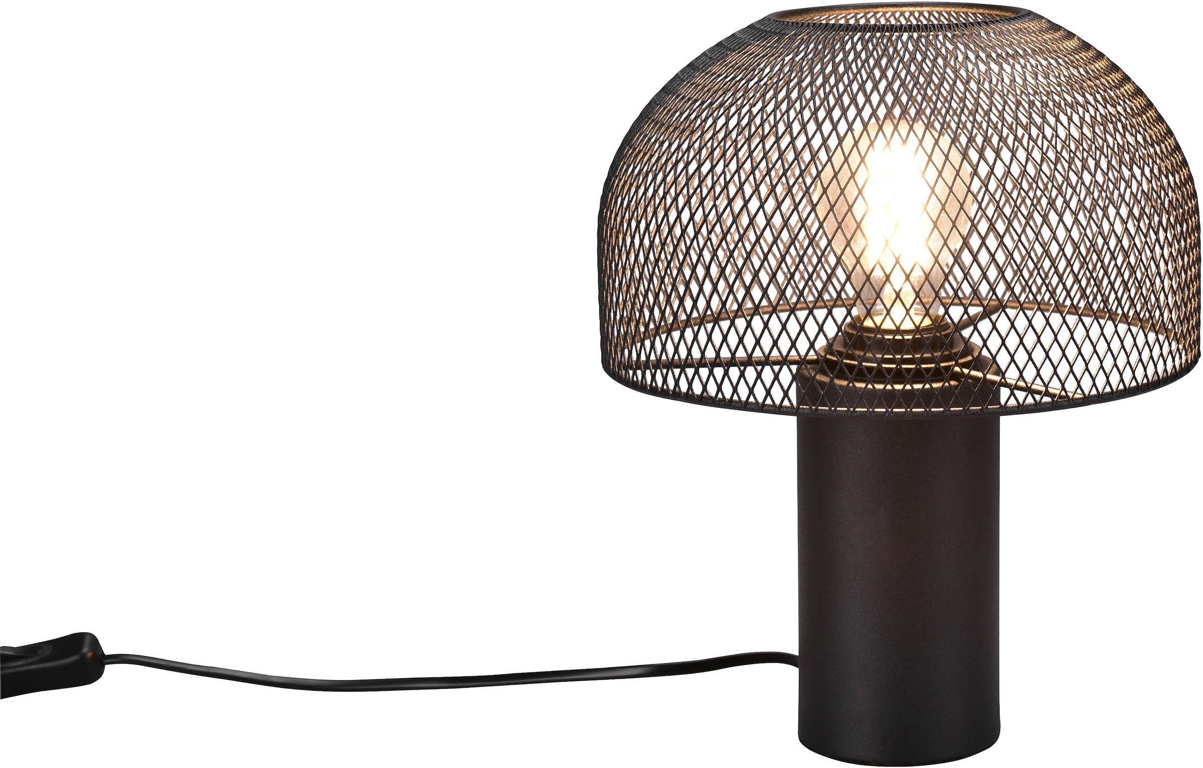 Leonique Tischleuchte »Elenoire«, 1 flammig, Leuchtmittel E27 | ohne Leuchtmittel, Pilzlampe Tischlampe Schreibtischlampe Gitter Draht Schirm