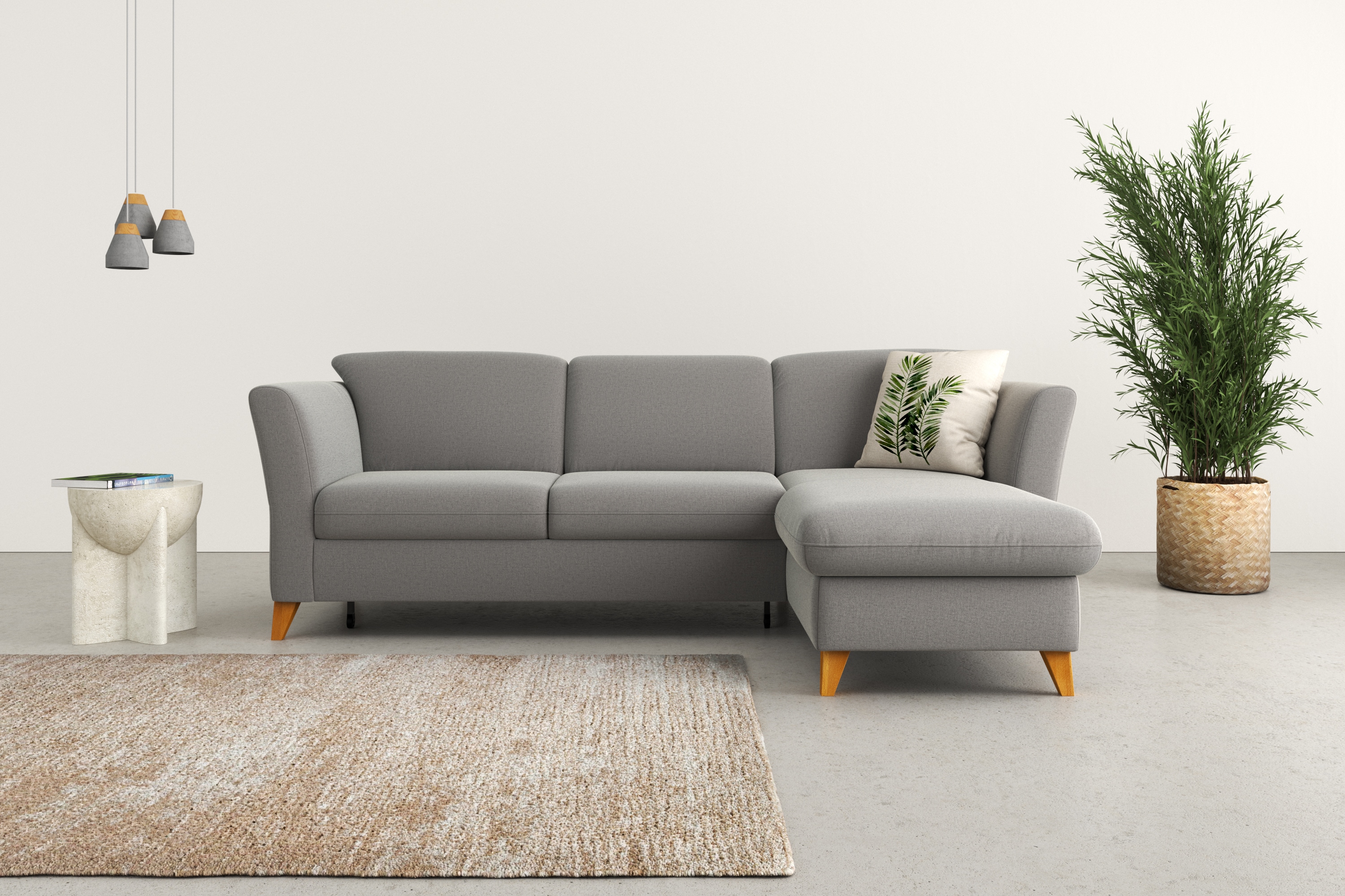 Home affaire Ecksofa "Trelleborg L-Form" Federkern-Polsterung, wahlweise mit Schlaffunktion und Bettkasten
