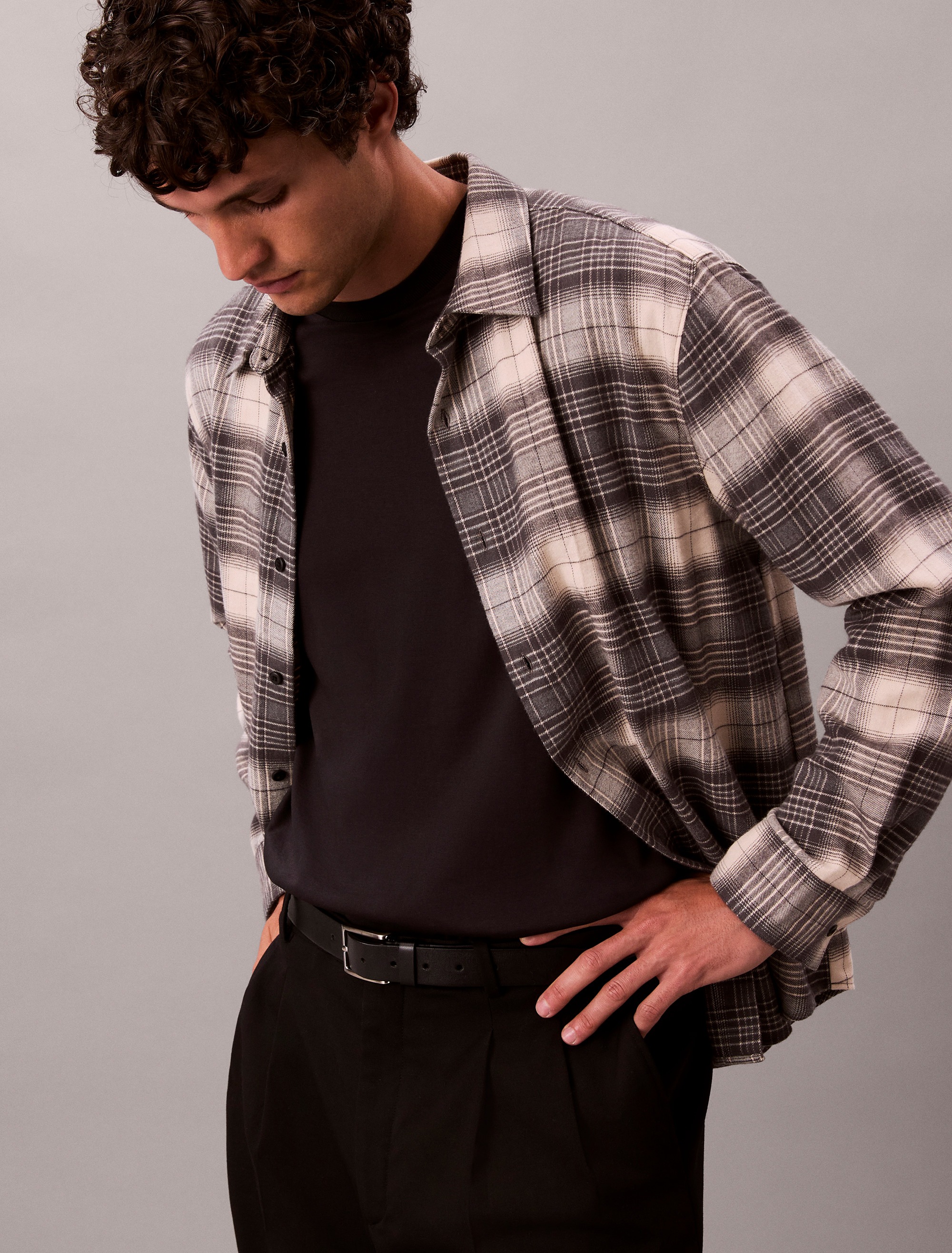 Calvin Klein Jeans Langarmhemd "LS BRUSHED PLAID EASY SHIRT", Mit Rundhalsa günstig online kaufen