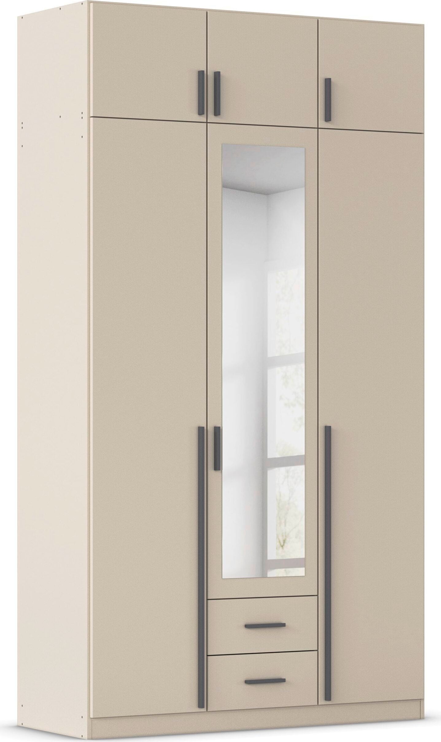 rauch Kleiderschrank "Schrank Garderobe Wäscheschrank GAMMA in 4 Breiten 91-226 cm" 3 verschiedene Ausstattungen BASIC/CLASSIC/PREMIUM (inkl. SOFT-CLOSE), mit Schubladen und Schrankaufsatz sowie Spiegel MADE IN GERMANY