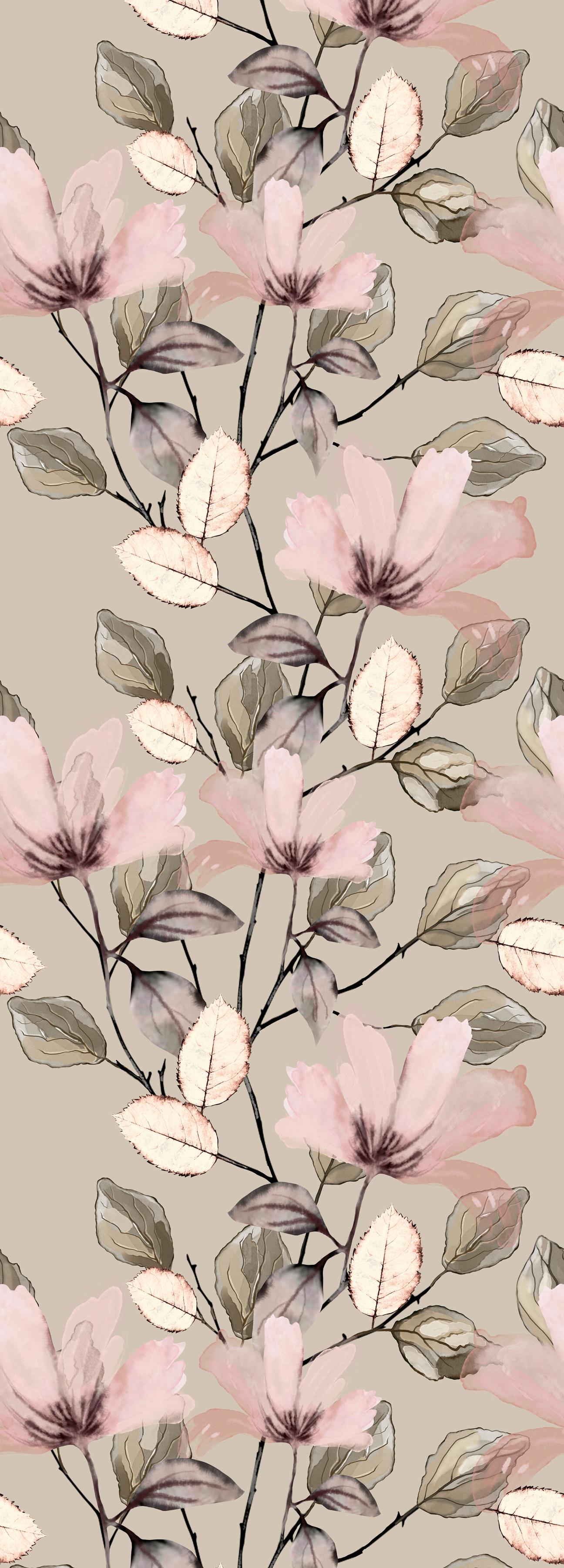queence Vinyltapete "Blumen" Motiv bedruckt botanisch floral gemustert natürlich glatt 90x250cm, selbstklebend, kinderleichte Anbringung, Sticker