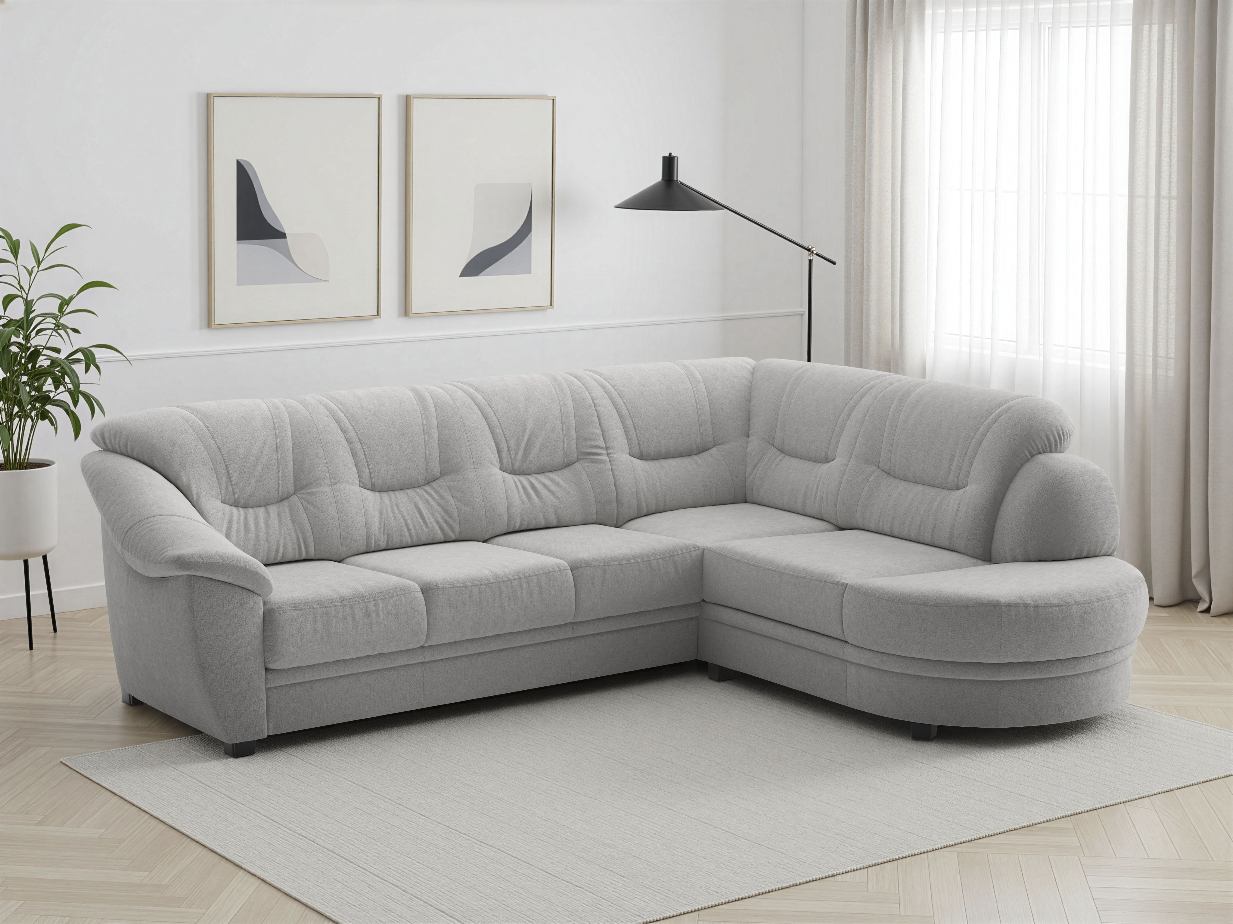 sit&more Ecksofa "Savona L-Form, B: 267 cm, Couch mit Federkern, Komfortsitzhöhe 46 cm" optional mit Schlaffunktion