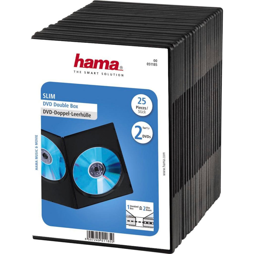 Hama DVD-Hülle »DVD-Doppel-Leerhülle Slim, 25er-Pack, Schwarz, DVD Hülle«