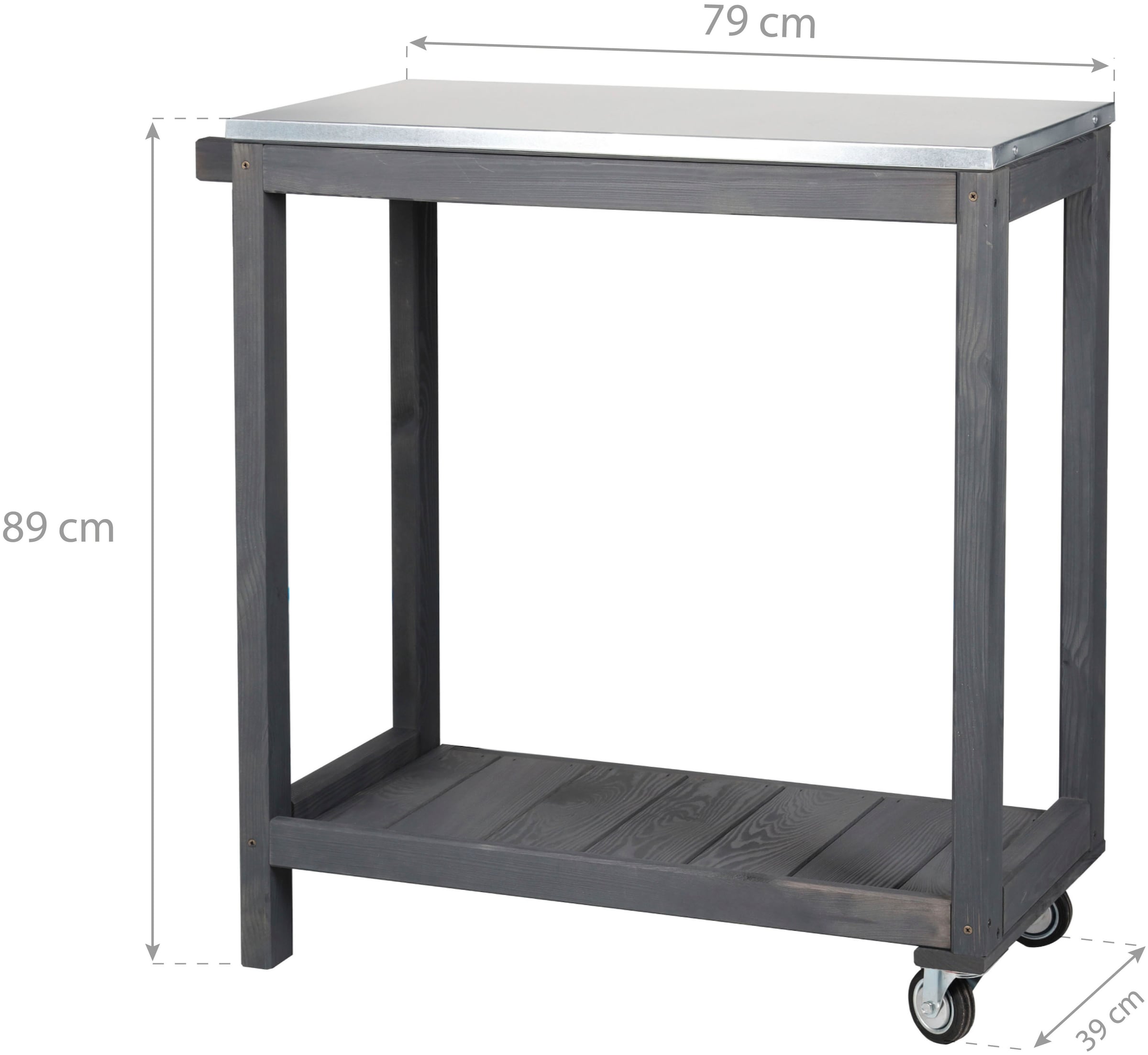 WESTMANN Pflanztisch »Holz-Pflanztisch Watson«, Anthrazit, 79x39x89 cm