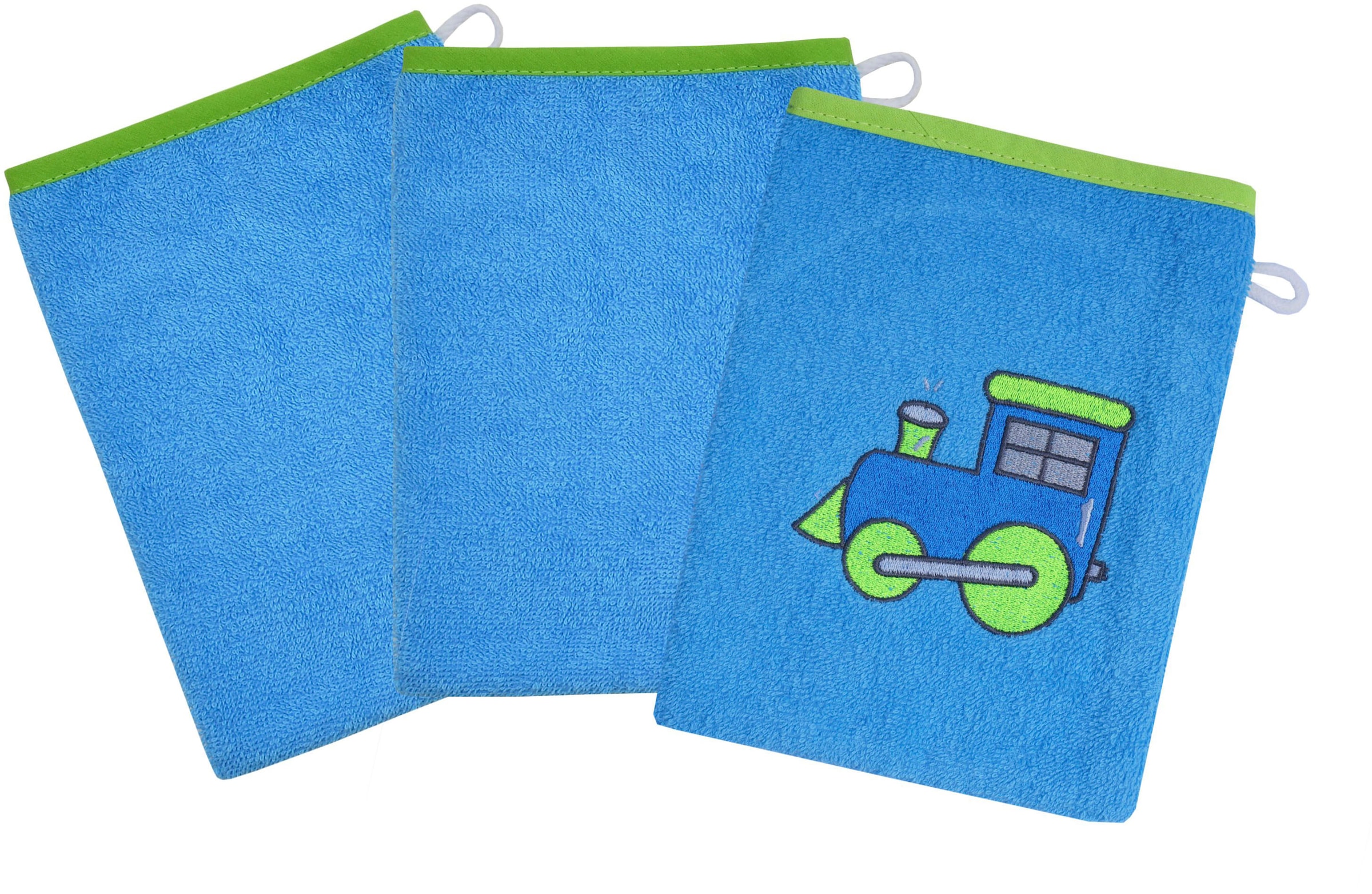 Wörner Waschhandschuh "Lok" 3er-Set, mit Stickerei günstig online kaufen