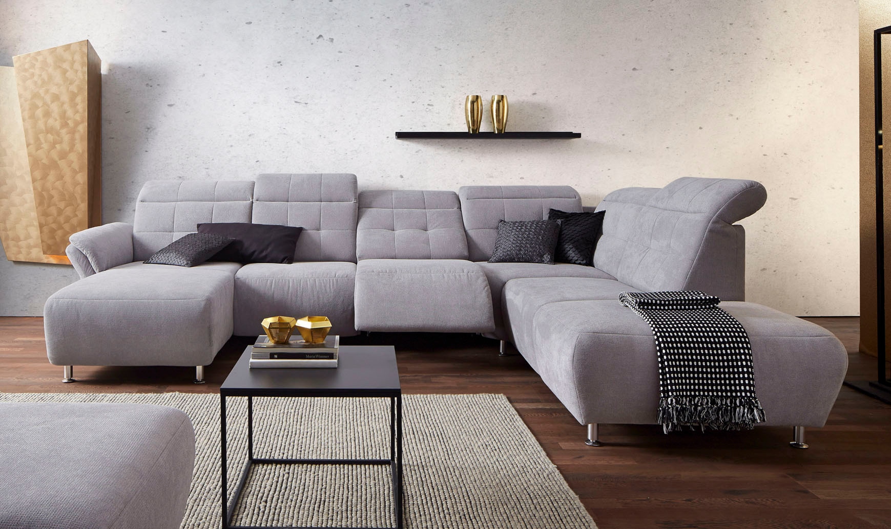 Places of Style Ecksofa »Manhattan L-Form«, 2 Sitze mit elektrischer Relaxfunktion, verstellbare Armlehnen