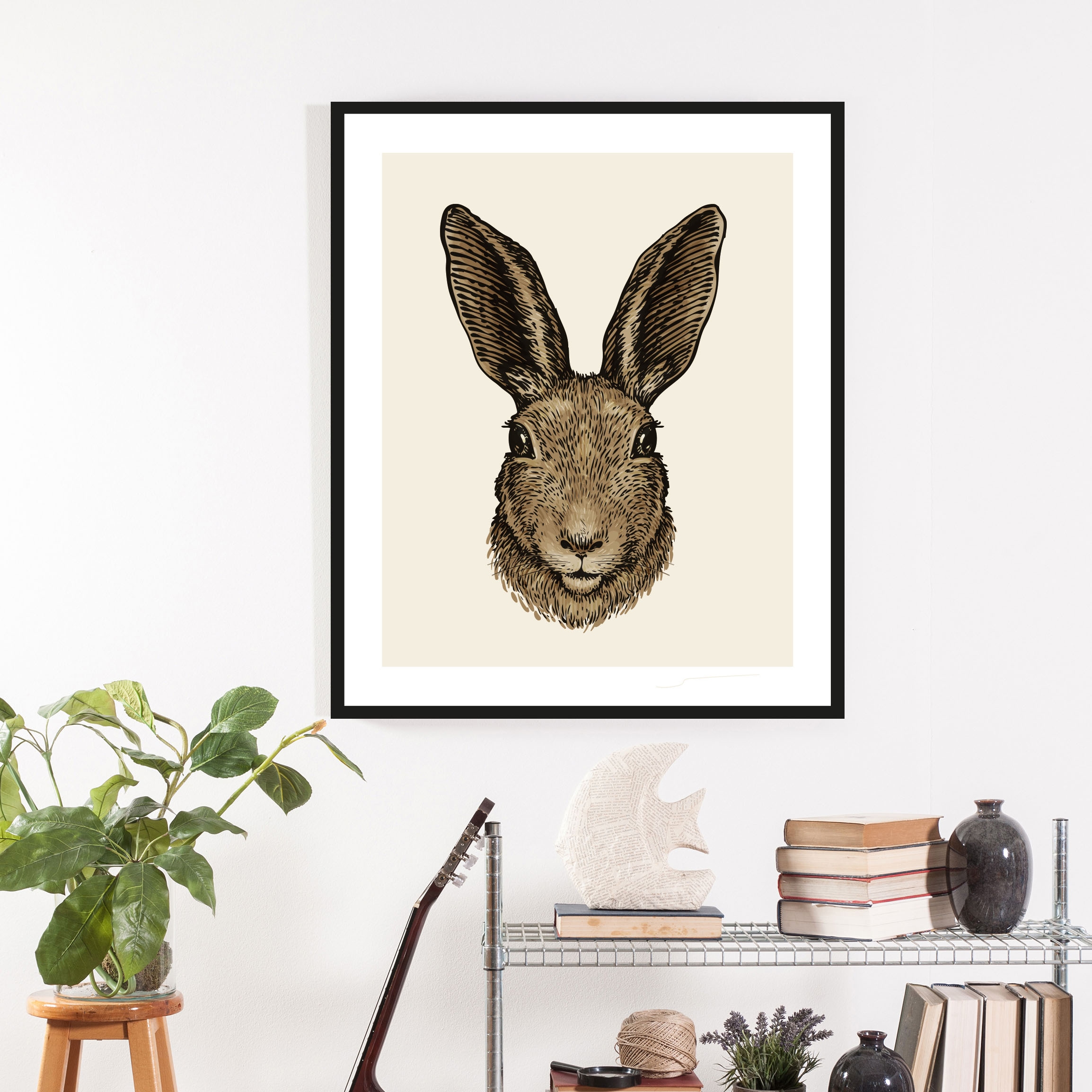 queence Bild "Agus", Hase, (1 St.), 30x40, mit Rahmen günstig online kaufen