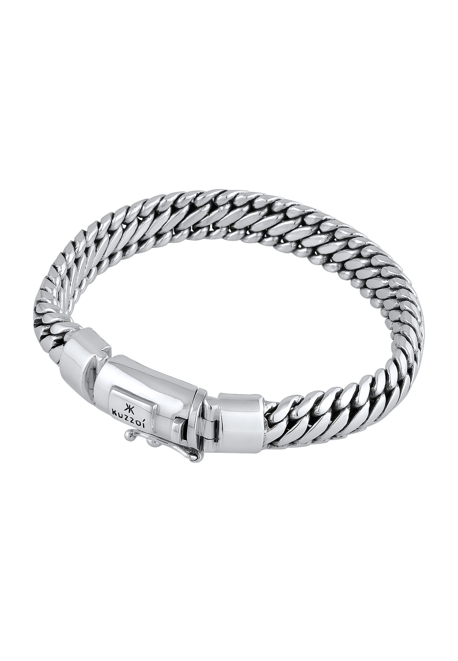 Kuzzoi Armband »Herrenschmuck Panzerarmband Rund Basic 925 Silber«