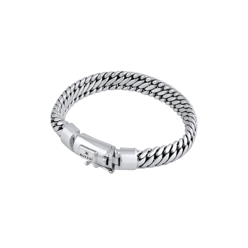 Kuzzoi Armband »Herrenschmuck Panzerarmband Rund Basic 925 Silber«