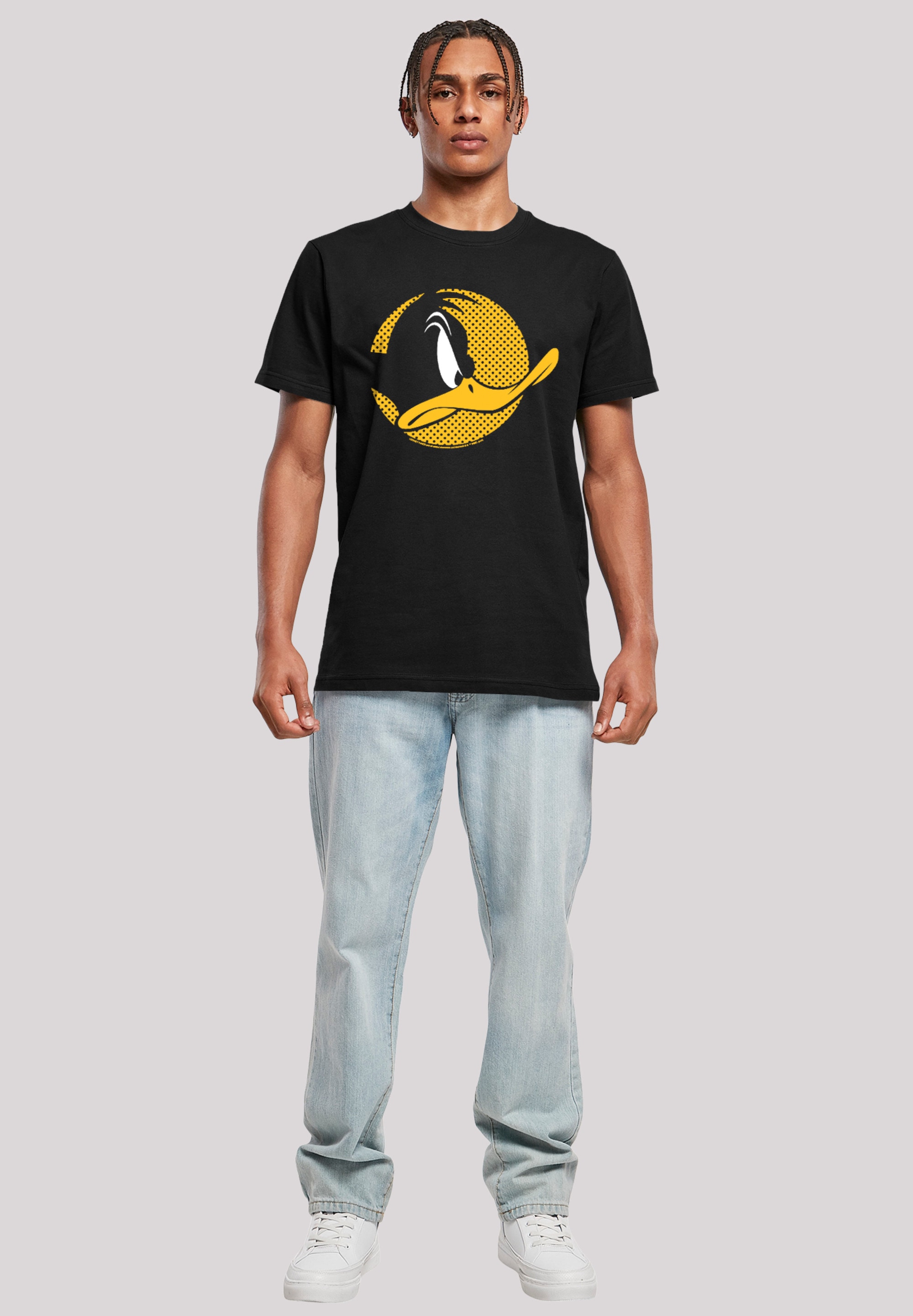 F4NT4STIC T-Shirt »Looney Tunes Daffy Duck Dotted Cartoon Logo«, Herren,Premium Merch,Regular-Fit,Basic,Bedruckt