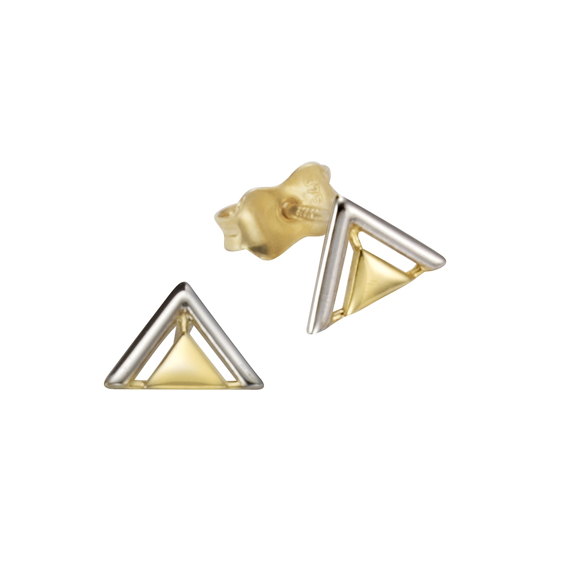 BAUR Gold bestellen Triangel« Vivance zweifarbig Ohrstecker »375 Paar |