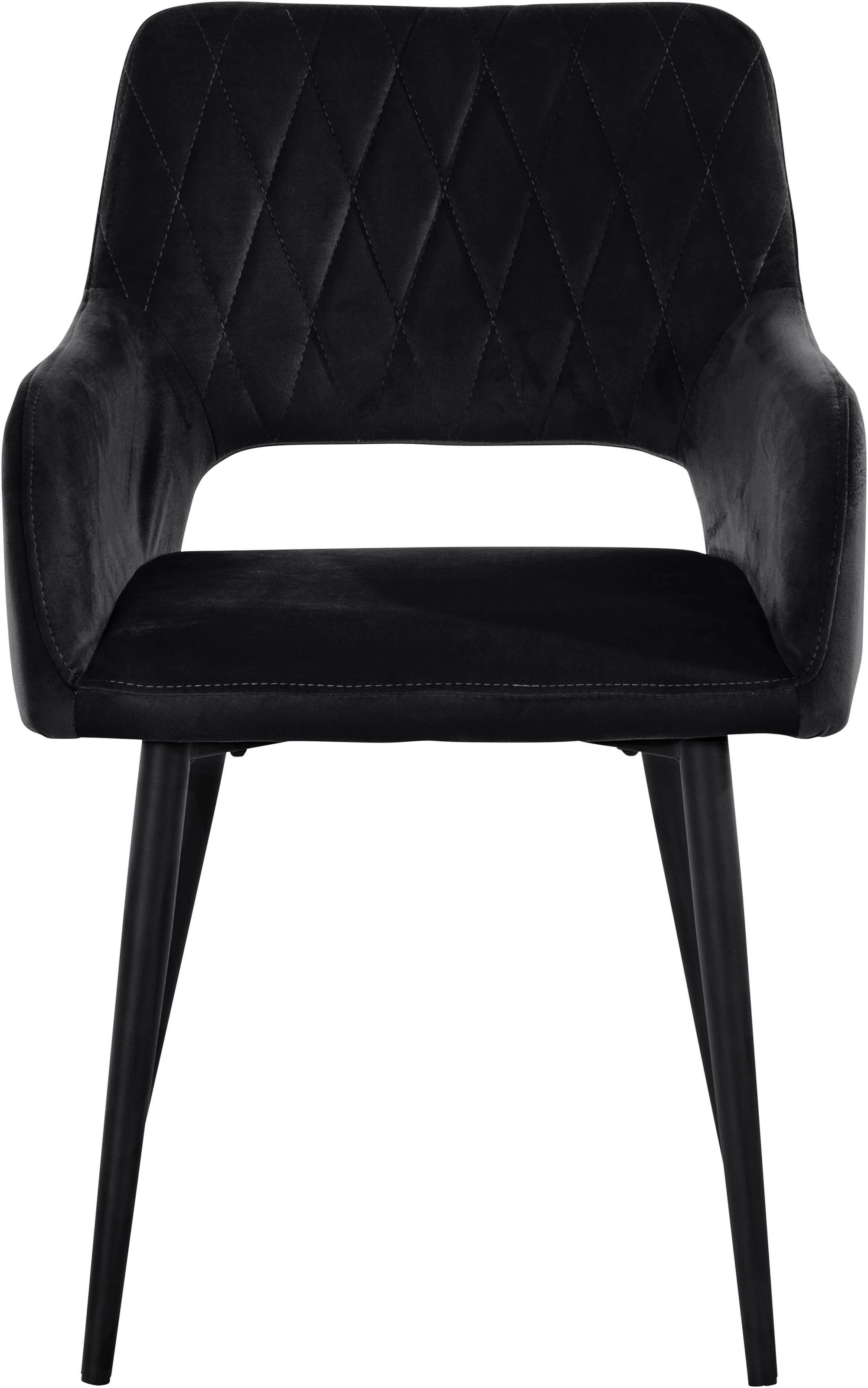 OTTO home "Franca" (Set) 2 Stk.Sitz in Samtvelours, Rückenlehne mit Rautensteppung, Sitzhöhe 48 cm