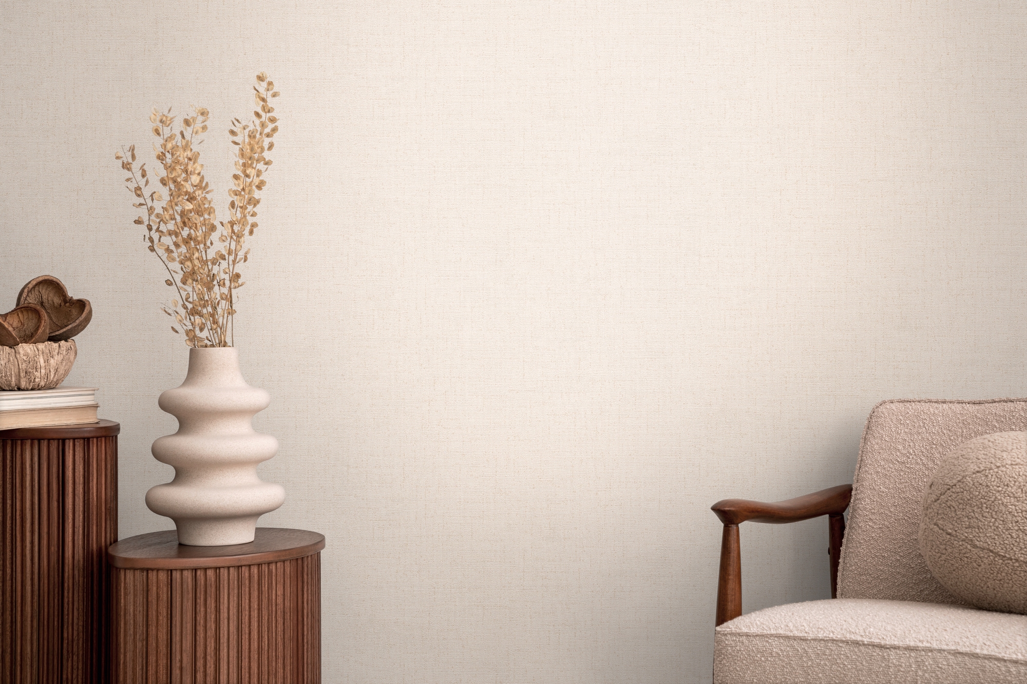 CosmoLiving by Cosmopolitan Vliestapete "Natural Texture – Struktur-Unitapete" matt strukturiert Zeitlose Vliestapete in natürlicher Leinenoptik