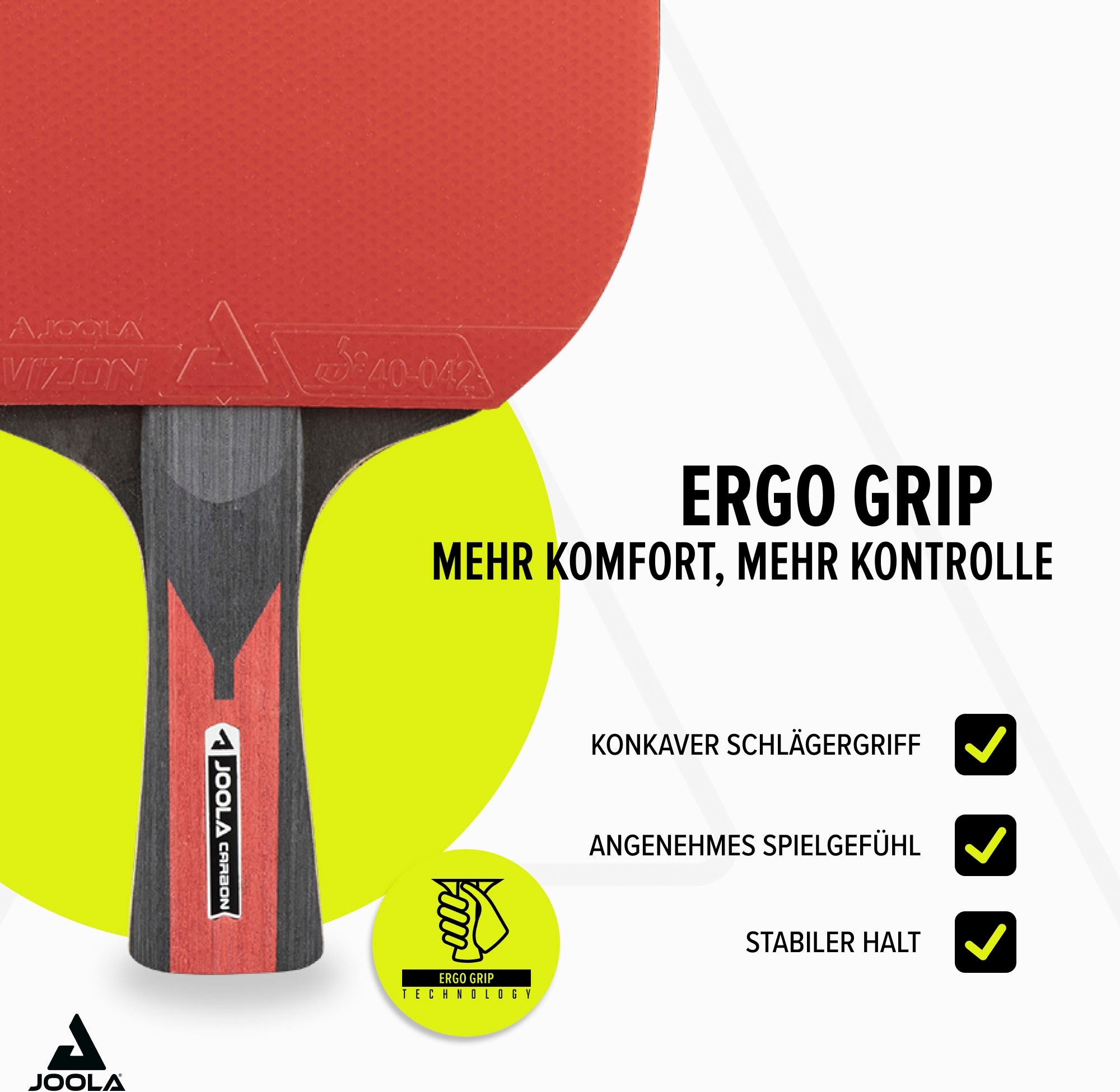 Joola Tischtennisschläger »TT-BAT Carbon Speed«, (Set, mit Bällen-mit Schlägerhülle)