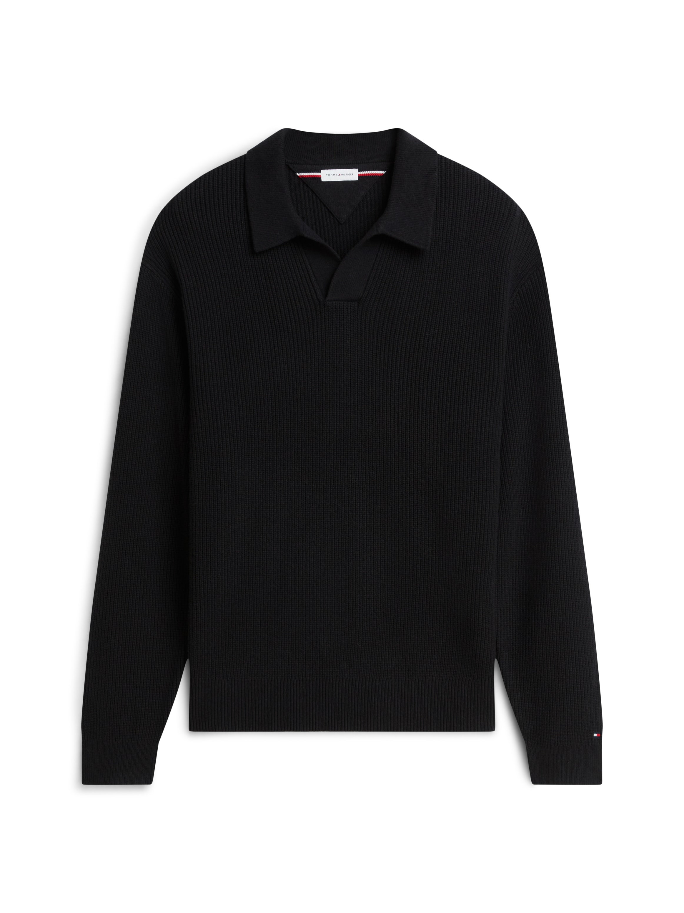 Tommy Hilfiger Rundhalspullover »FISHERMAN RIB JONNY COLLAR« aus Wollmix