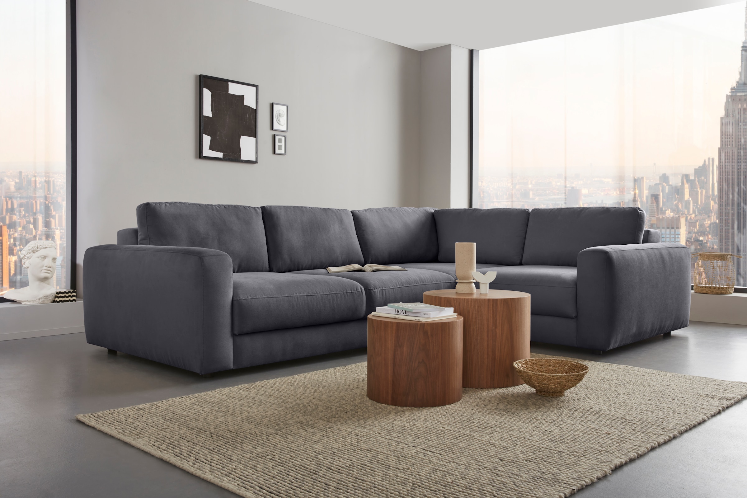 Places of Style Ecksofa "Bloomfield, L-Form", extra tiefe Sitzfläche, wahlw günstig online kaufen