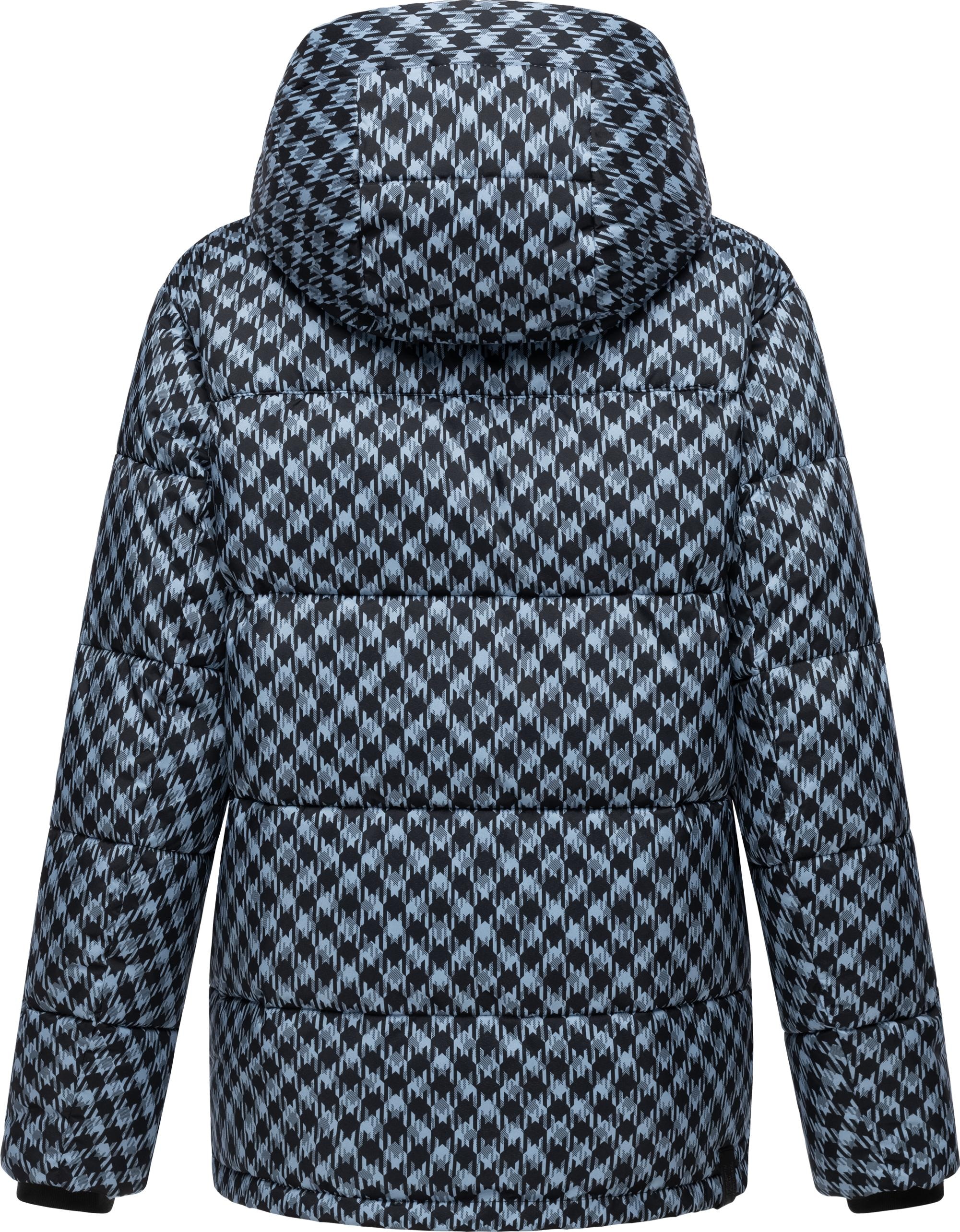 Ragwear Steppjacke »Wikesh Print«, mit Kapuze, Damen Winterjacke mit angesagtem Hahnentritt-Muster