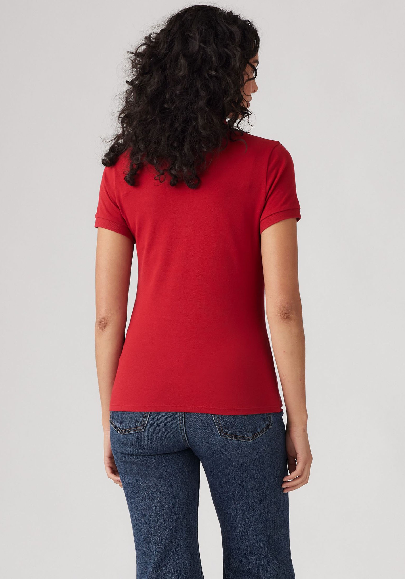 Poloshirt LEVI'S "LEVI'S HM POLO", Damen, Gr. S, scarlet smile, Piqué, Obermaterial: 95% Baumwolle, 5% Elasthan, slim fit normal, ohne Ausschnitt, angesetztes Bündchen, Shirts, Piqué aus elastischer Baumwollmischung 2
