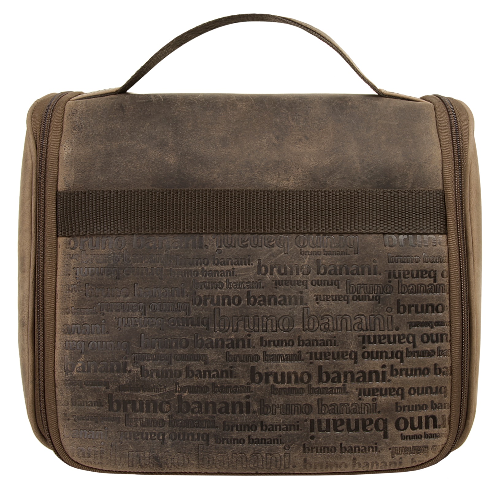 Bruno Banani Kulturtasche Aus Echtem Leder Braun - Kosmetiktasche Für Herren & Damen 17x28x11 Cm