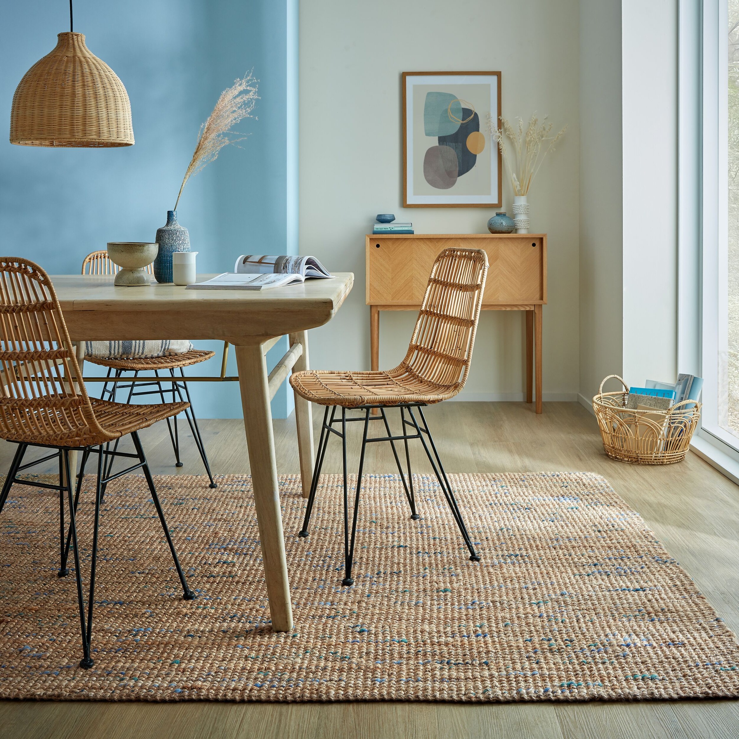 FLAIR RUGS Teppich »Jute Boucle«, rechteckig, 7 mm Höhe, aus 100% Jute, mit Fransen, aus Naturfasern