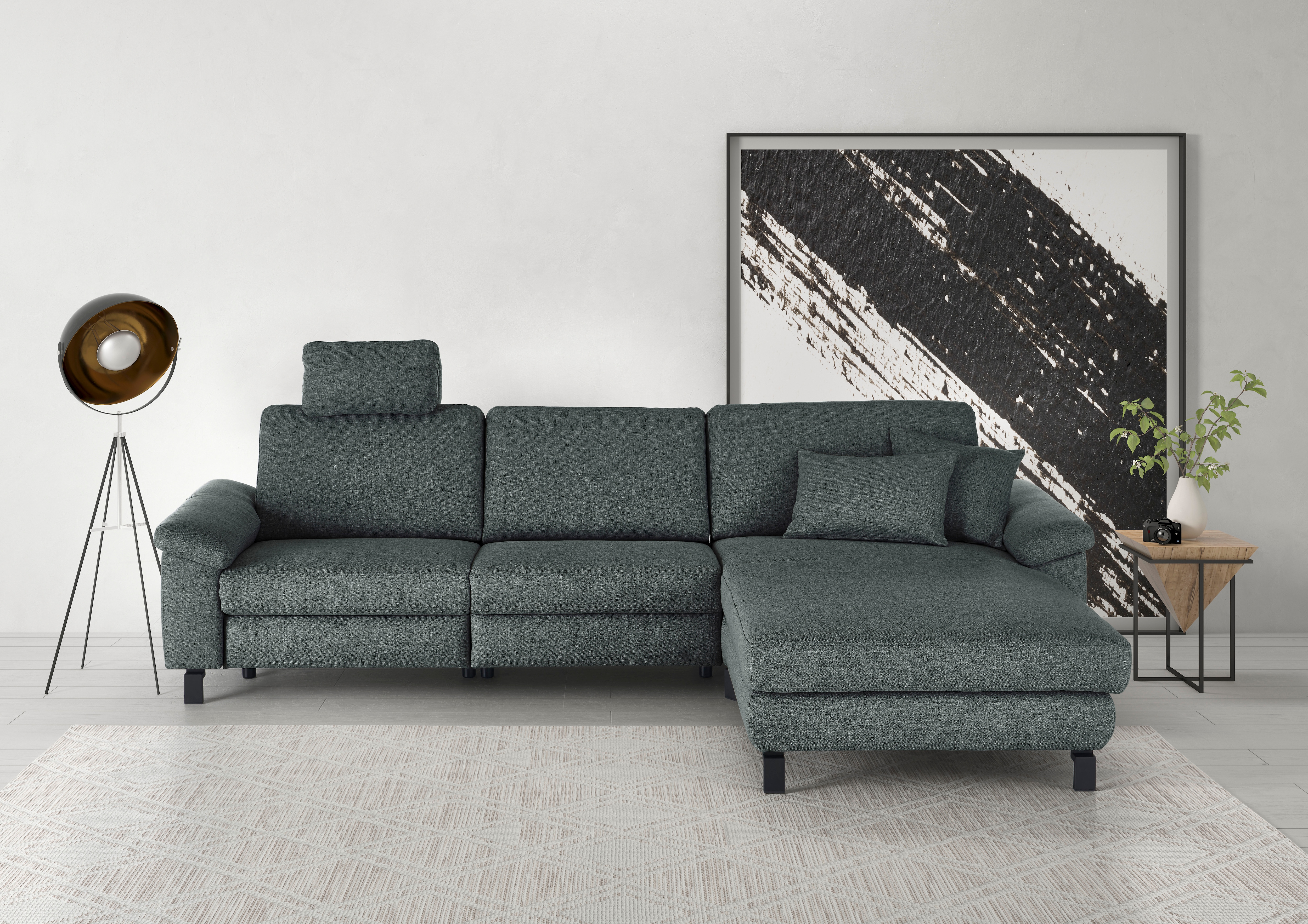 3C Candy Ecksofa "Mainau L-Form" Relaxfunktion im 1,5-Sitzer, motorische Schlaffunktion in Longchair