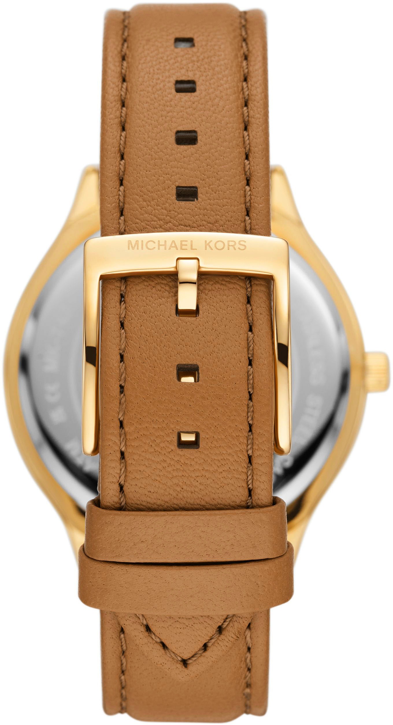 Quarzuhr MICHAEL KORS "SLIM RUNWAY", braun (cognacfarben), Armbanduhren, Damen, Quarzuhr, Armbanduhr, Damenuhr, Lederarmband, analog 3
