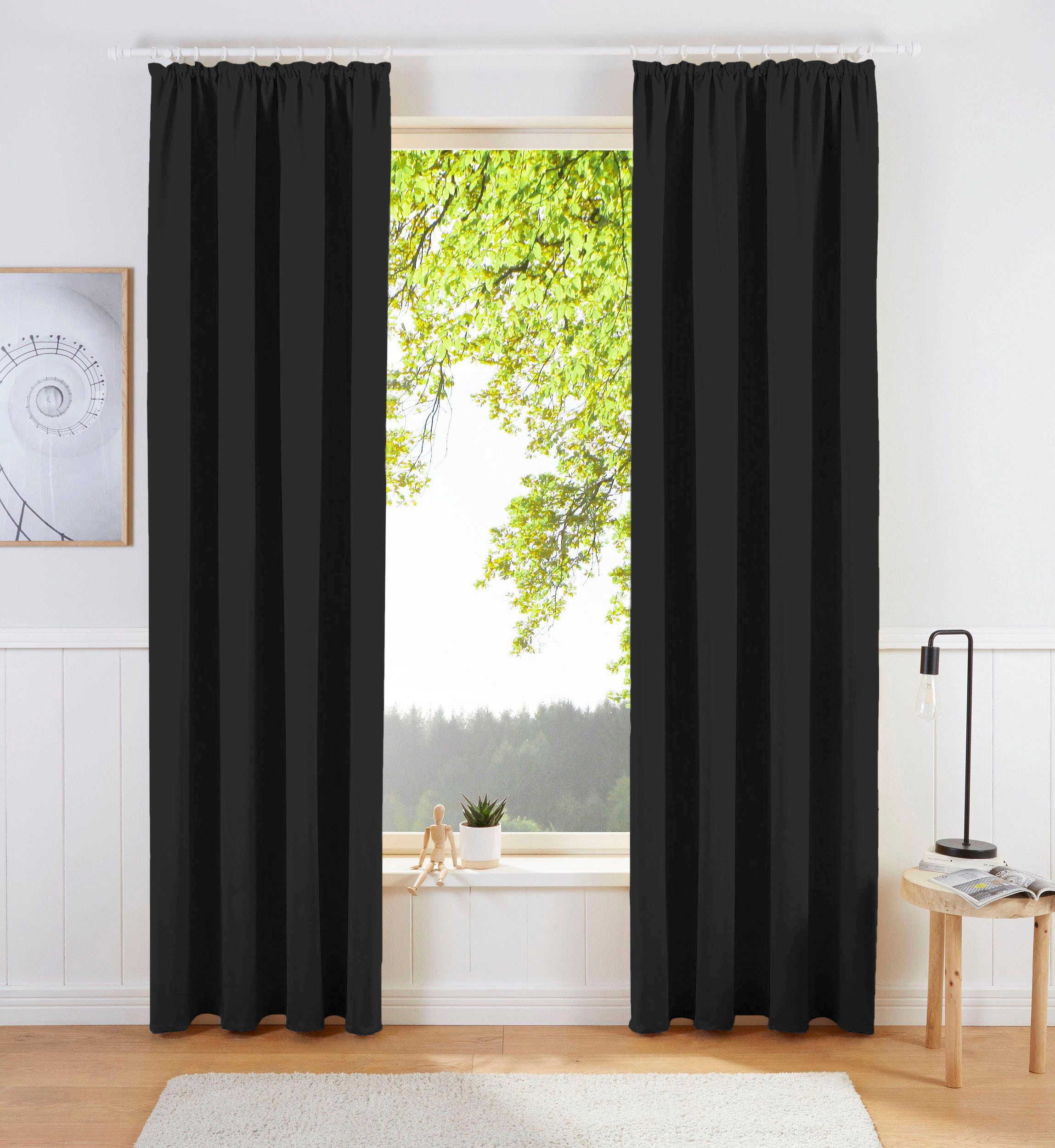 Black Friday my home Vorhang »Sola«, (1 St.), Breite 130 cm und 270 cm,  einfarbig, Verdunkelung, Überbreite | BAUR
