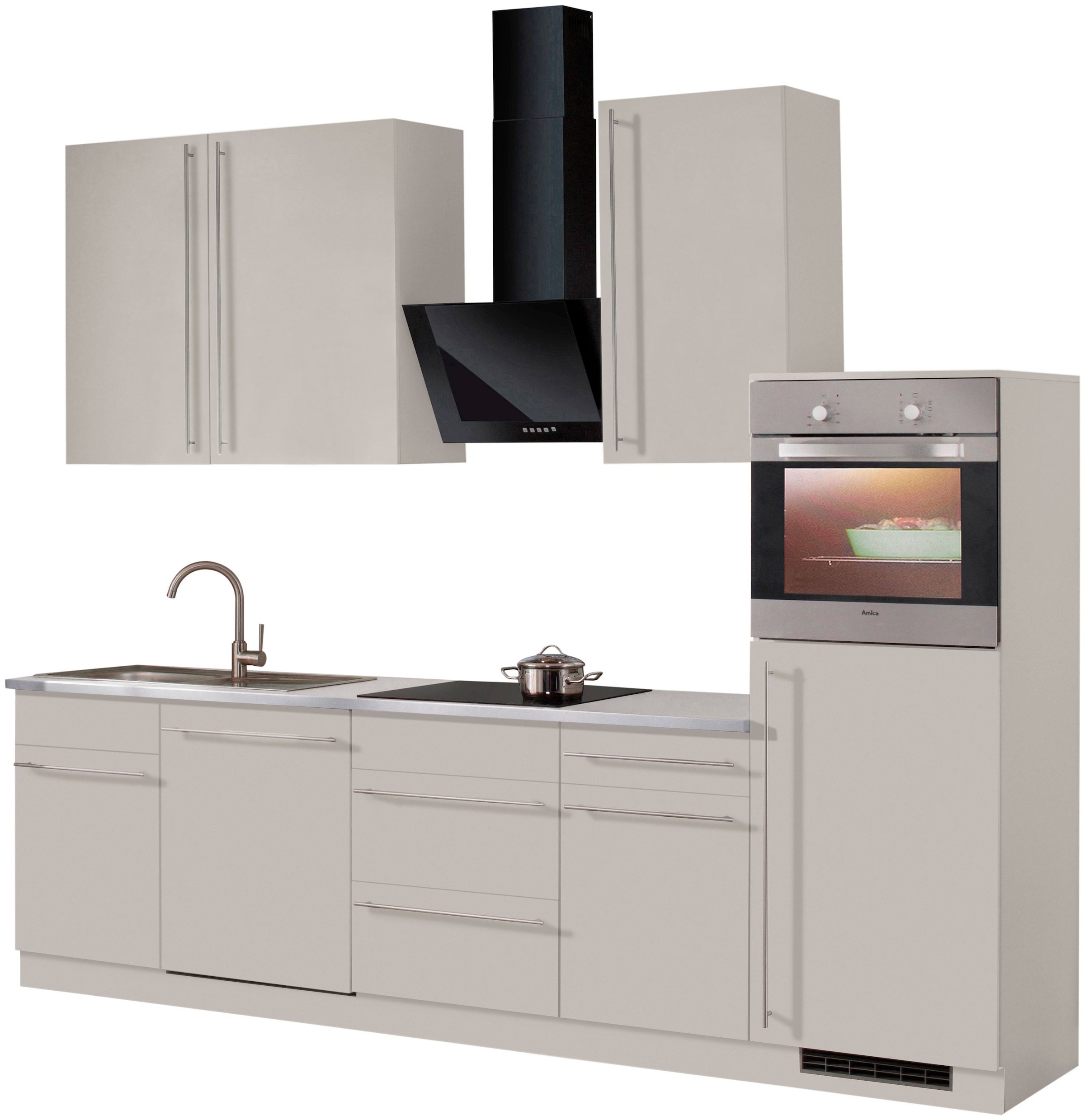 wiho Küchen Küchenzeile »Chicago«, mit E-Geräten, Gesamtbreite 280 cm  kaufen | BAUR