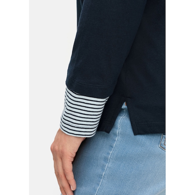 Sheego Langarmshirt »Große Größen«, mit Streifendetails, im Layerlook  bestellen | BAUR
