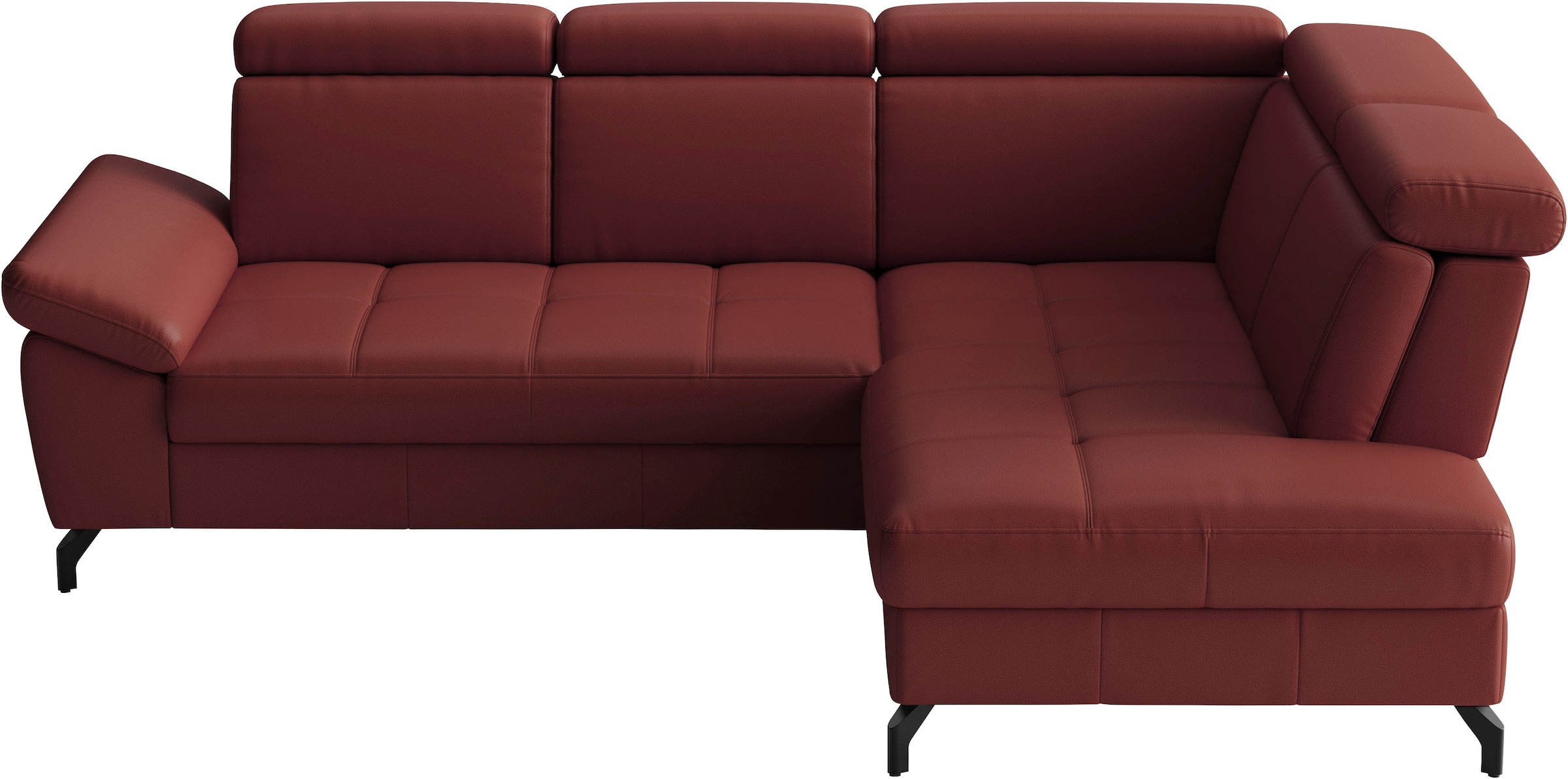 sit&more Ecksofa "Vanity L-Form, B: 254 cm, Leder" Inkl.Sitz-,Kopf-und Armteilverstellung