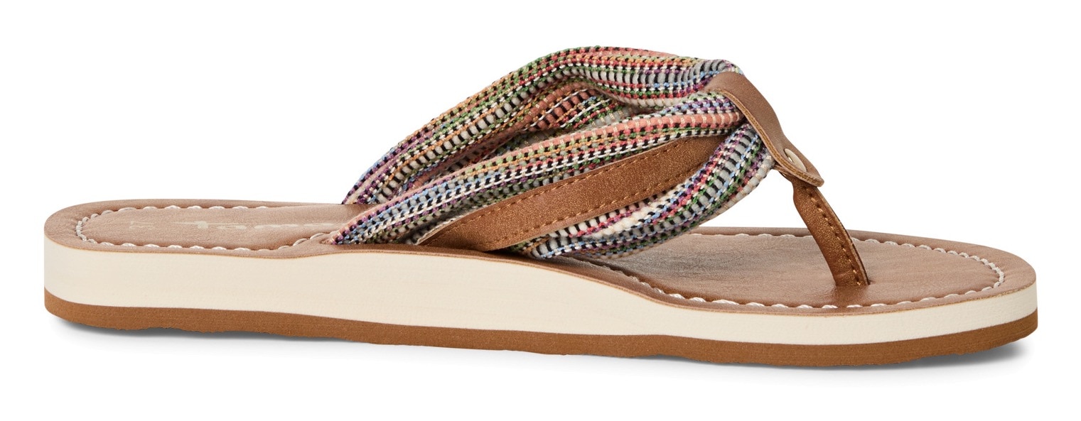Tamaris Zehentrenner »AVRIL«, Sommerschuh, Flats, Schlappen mit T-Logoanhänger