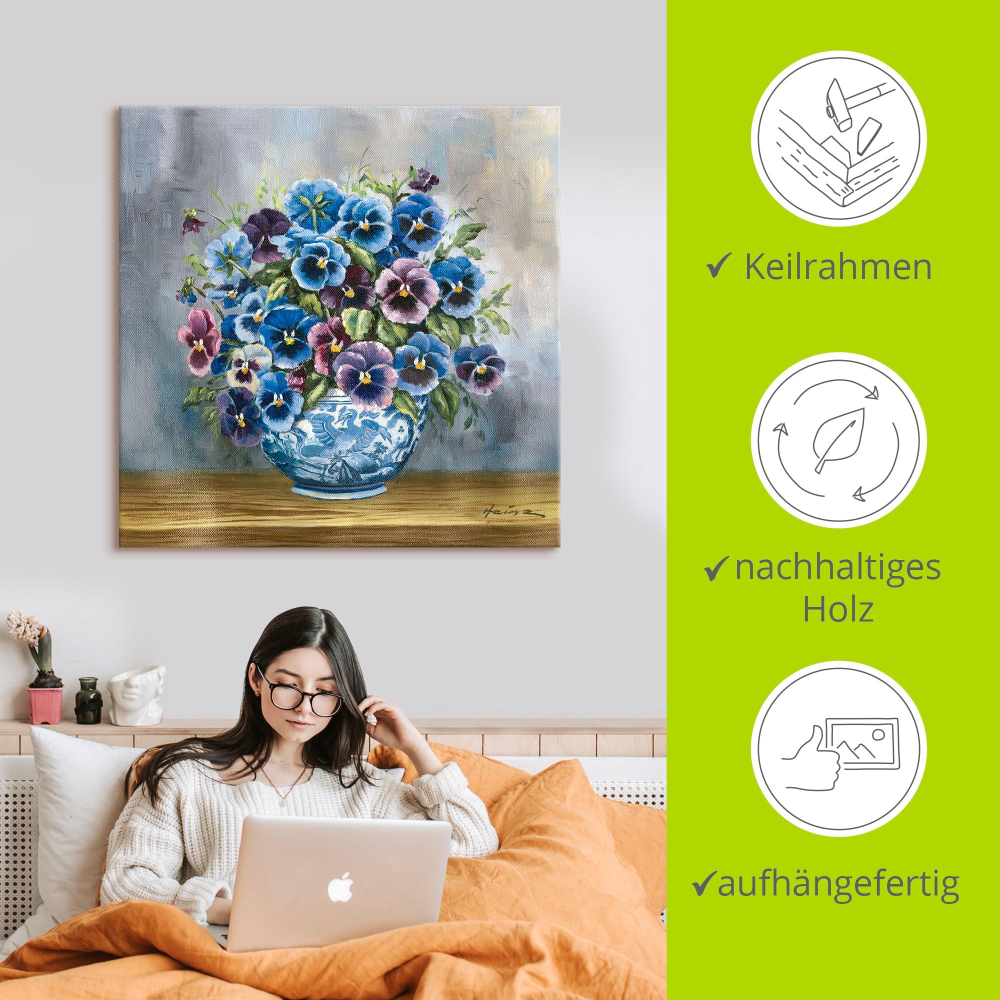 Artland Wandbild »Stiefmütterchen«, Blumenbilder, (1 St.), als Alubild, Outdoorbild, Leinwandbild, Poster, Wandaufkleber