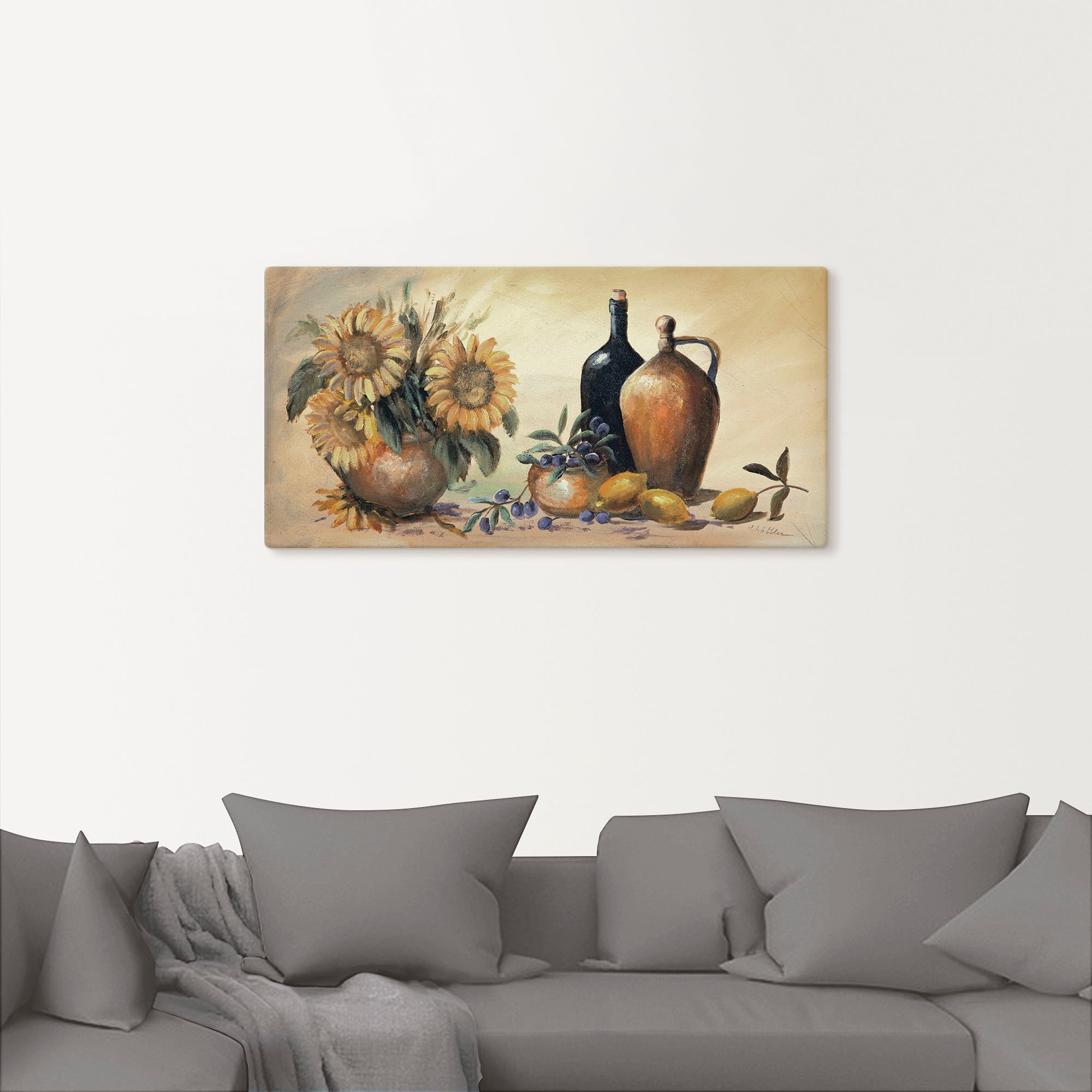 Thumbnail - Artland Wandbild "Stillleben mit Sonnenblumen" Vasen & Töpfe 1 Stk. tlg. als Leinwandbild, Poster, Wandaufkleber in vers...
