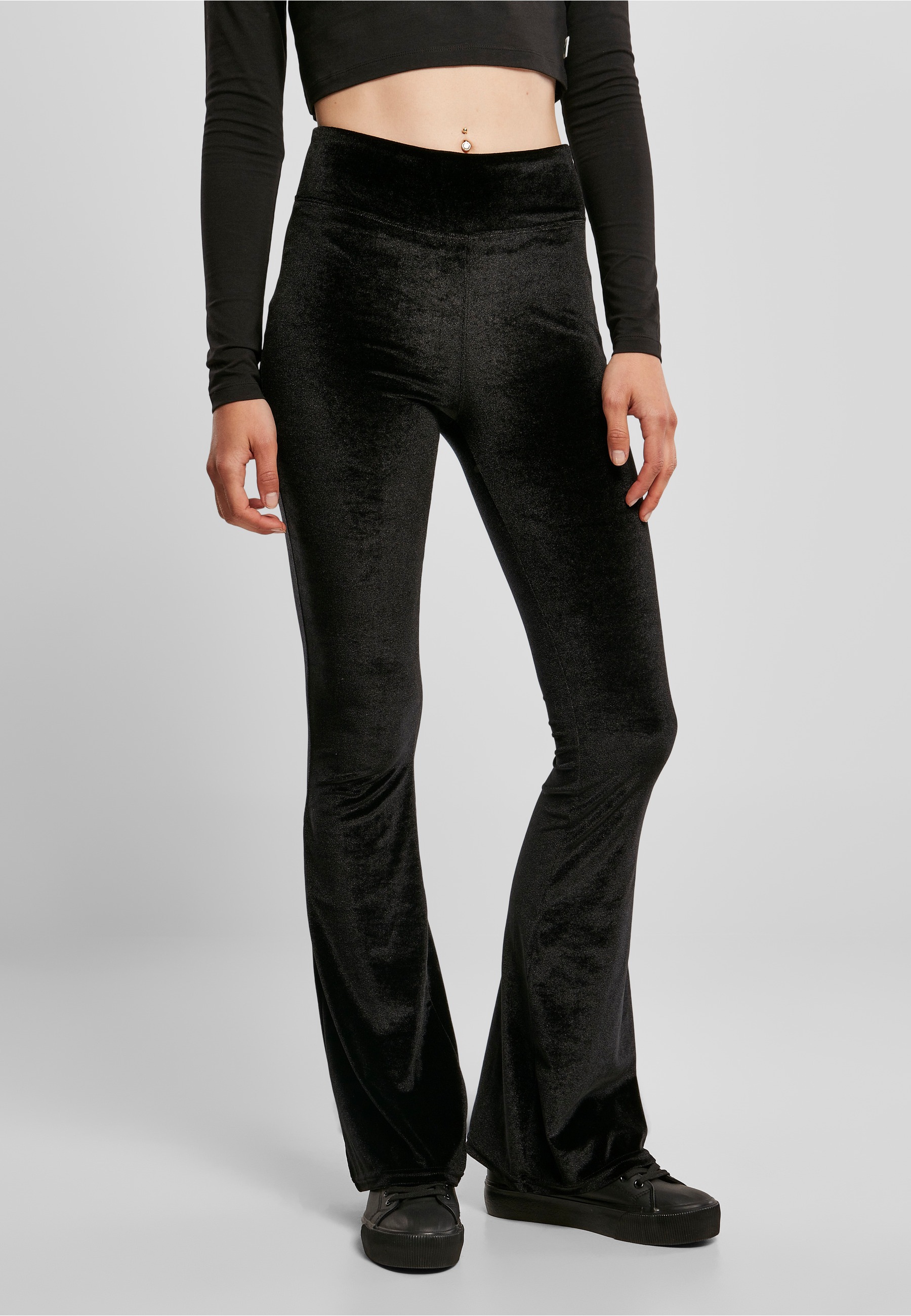 URBAN CLASSICS Leggings »Urban Classics Damen Ladies High Waist Velvet Boot Cut Leggings«