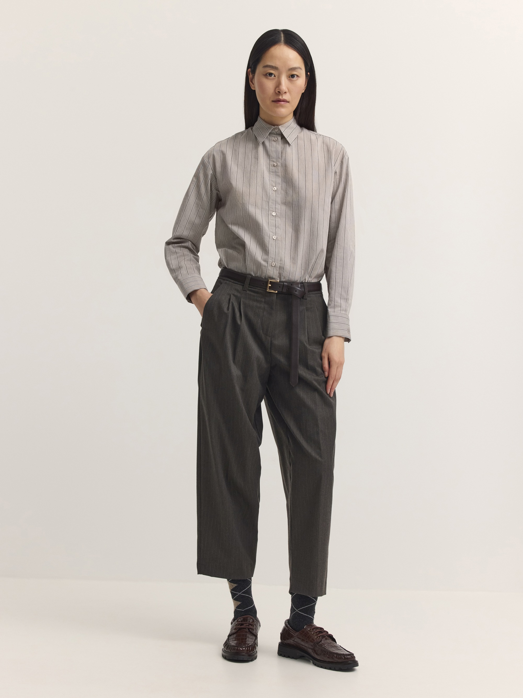 bugatti Stoffhose »Modern Fit«  Modern Fit Bundfaltenhose Streifen