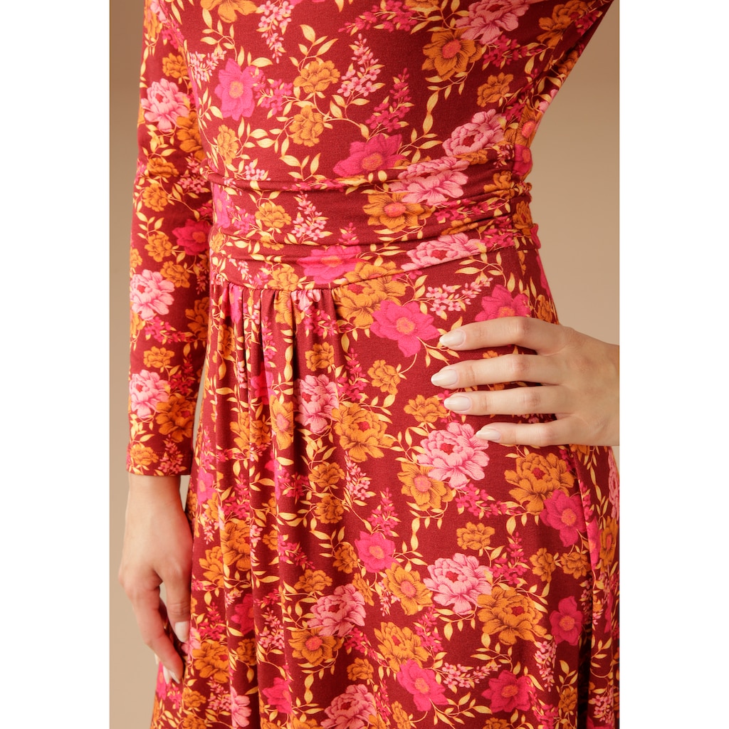 Aniston CASUAL Jerseykleid, mit romantischem Blumendruck - NEUE KOLLEKTION