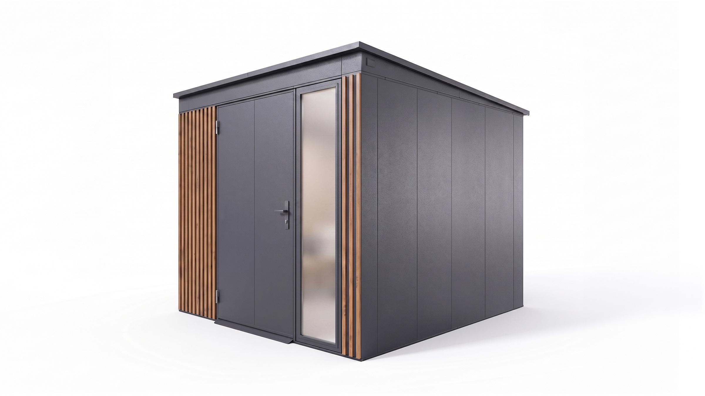 weka Gerätehaus »Gary Gr. 6, aus Metall mit Holzoptik, anthrazit« aus pulverbeschichtetem, verzinktem Stahl