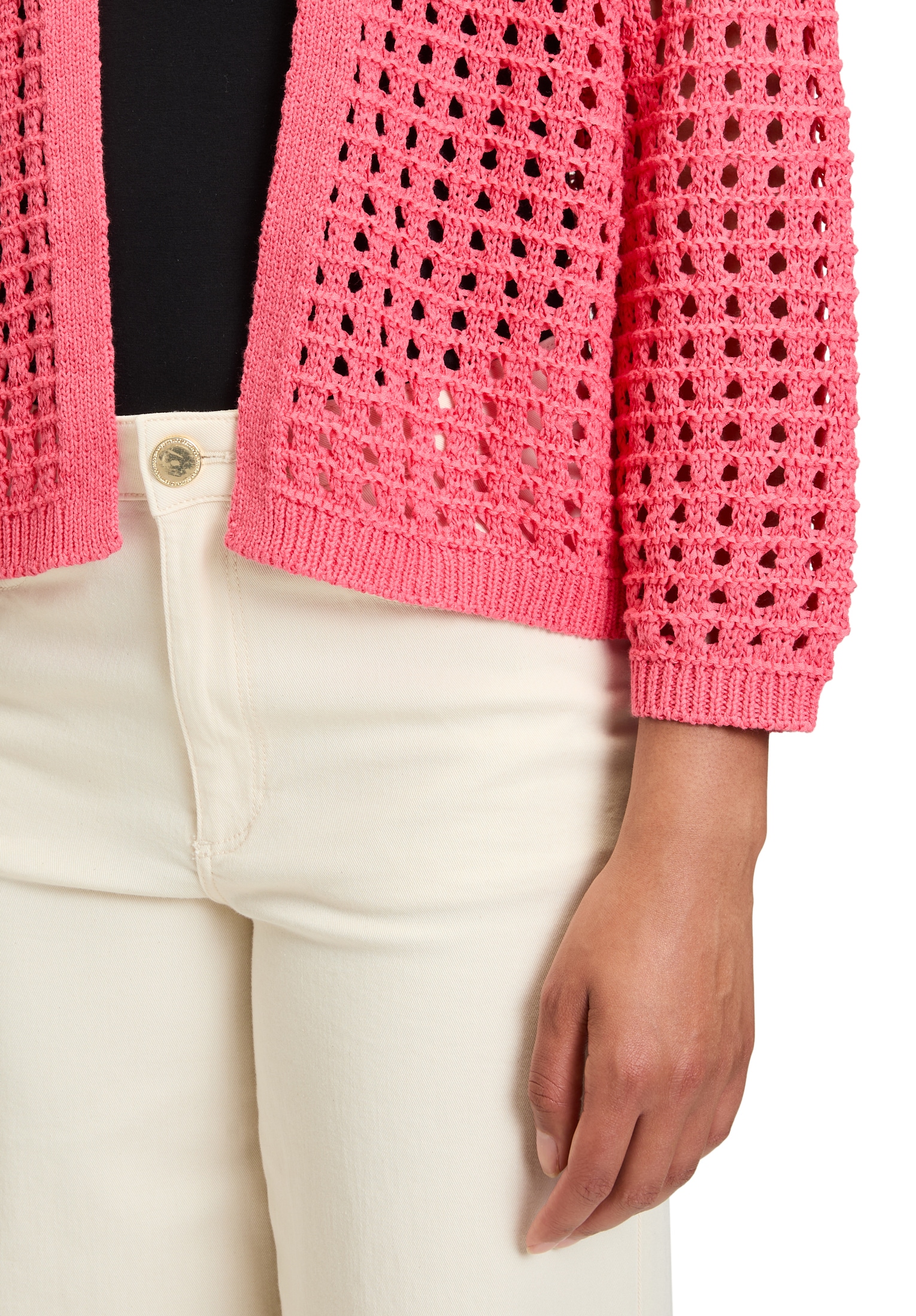 Betty Barclay Strickjacke »Betty Barclay Casual-Strickjacke mit Effektgarn«, Häkelstich