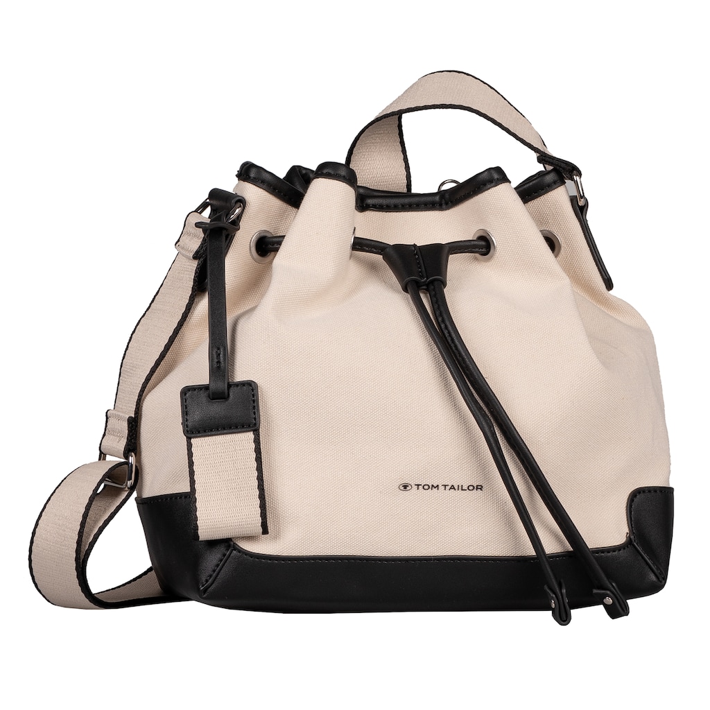 TOM TAILOR Beuteltasche »Fera«, Symbiose aus Baumwoll-Canvas in hellem Off White mit feinem Logo