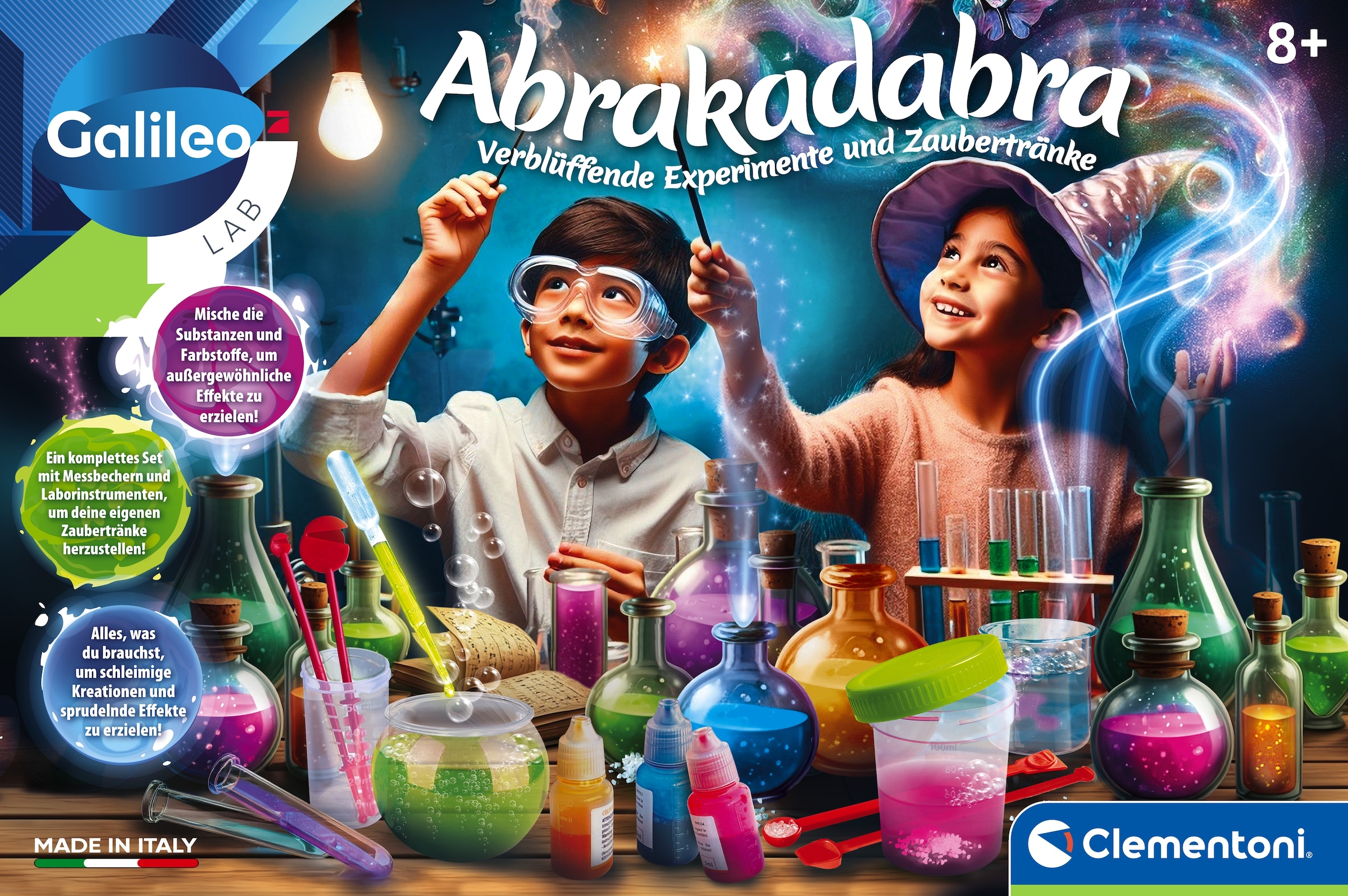 Clementoni® Experimentierkasten »Galileo, Abrakadabra - Die Magie der Chemie« Made in Europe