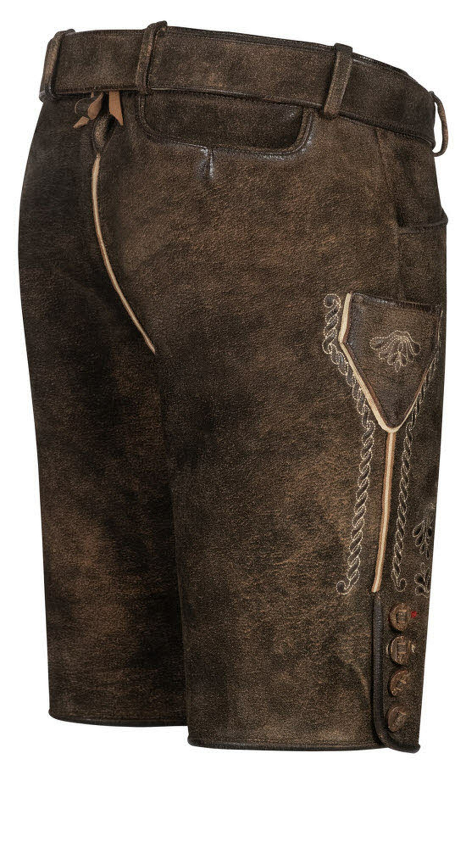 Nübler Trachtenlederhose »Lederhosen kurz Latz Hansi«