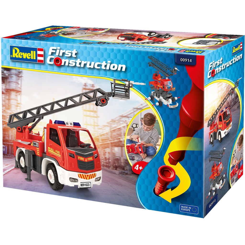 Revell® Modellbausatz »Revell First Construction, Feuerwehr-Leiterwagen«, 1:20, Made in Europe